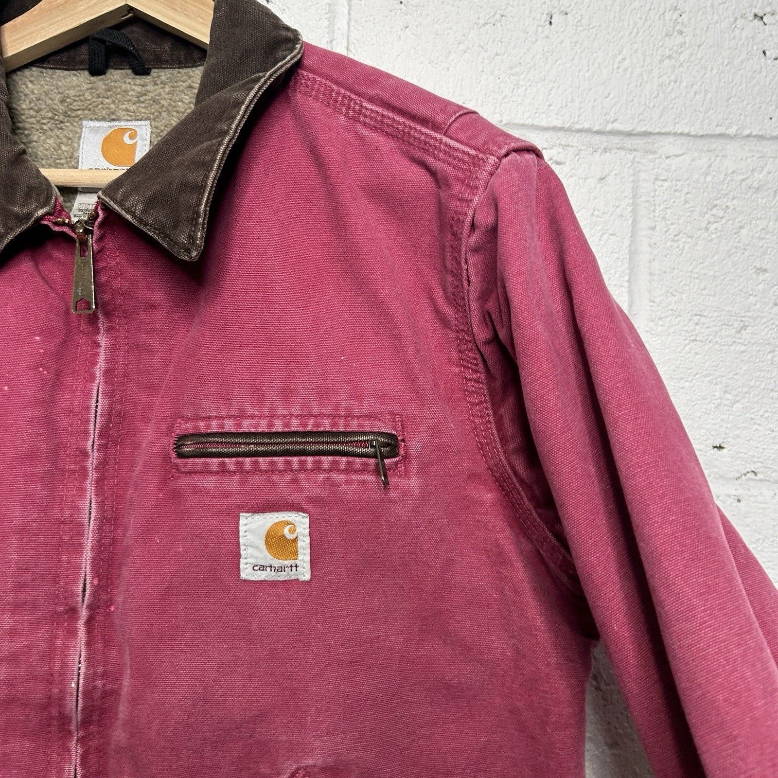 Carhartt Y2K Carhartt Sherpa-Lined Detroit Jacket “Raspberry” WJ097 Size S / US 4 / IT 40 - 3 Thumbnail