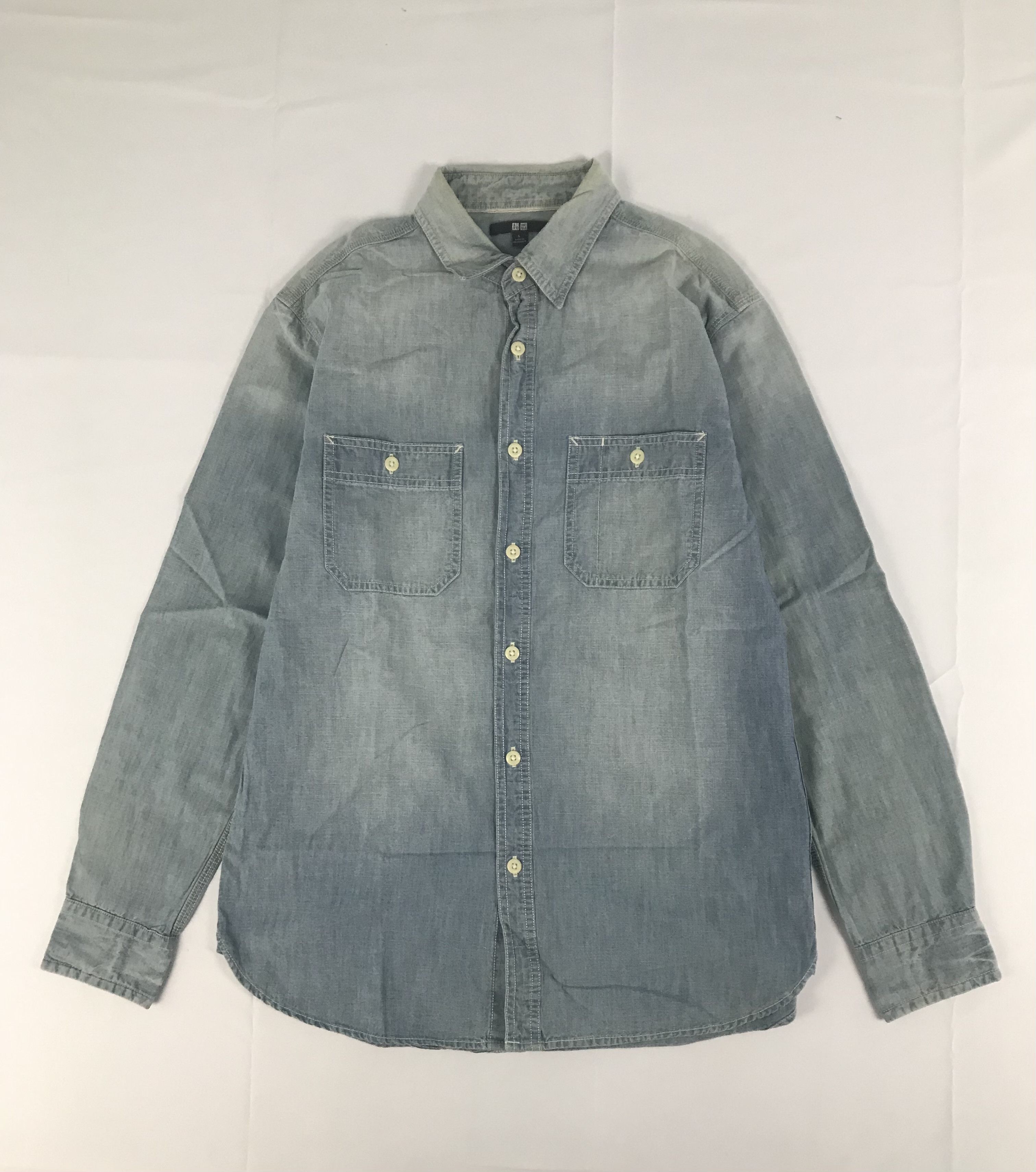 Uniqlo Original Uniqlo Selvedge Denim Work Shirt Size US L / EU 52-54 / 3 - 1 Thumbnail