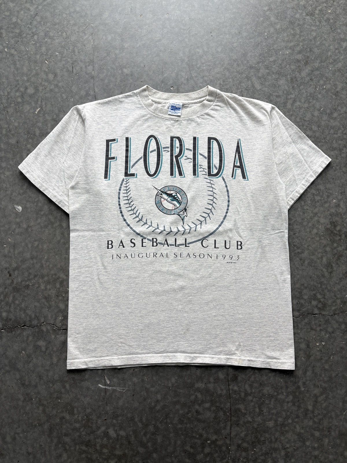 Salem Sportswear Vintage 90s Florida Marlins Graphic Tee Single Stitch Size US L / EU 52-54 / 3 - 1 Thumbnail