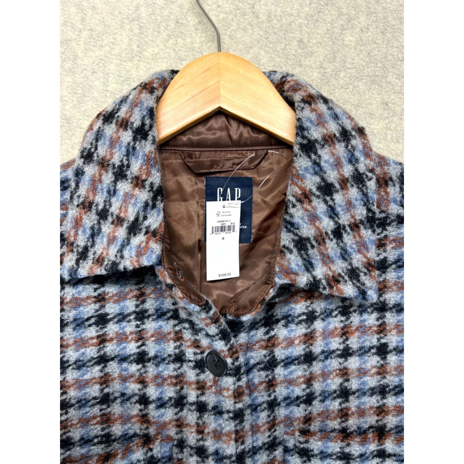 Gap Gap Womens Shacket Multicolor Houndstooth Plaid Lined Shirt Jacket S Size S / US 4 / IT 40 - 3 Thumbnail