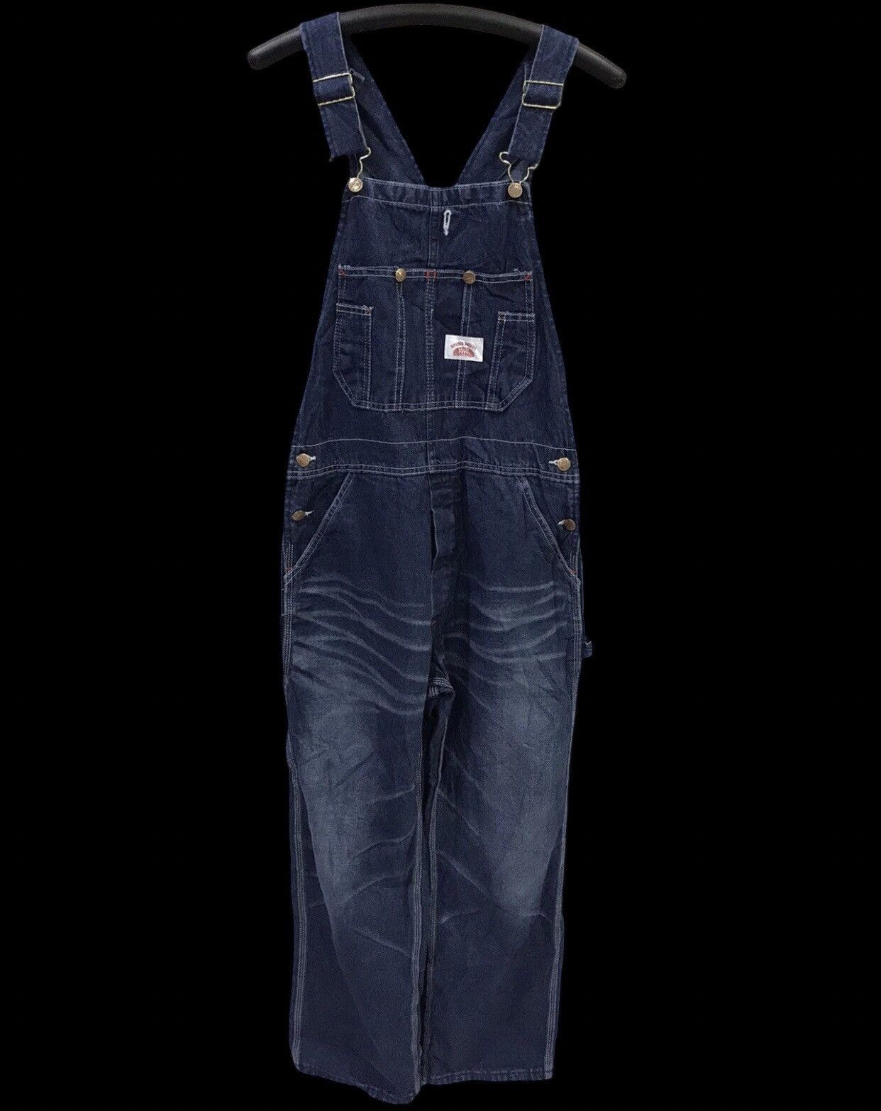 Vintage FOR W29-W31🔥Vintage ROUNDHOUSE Classic Fade Denim Overall Size US 33 - 2 Thumbnail