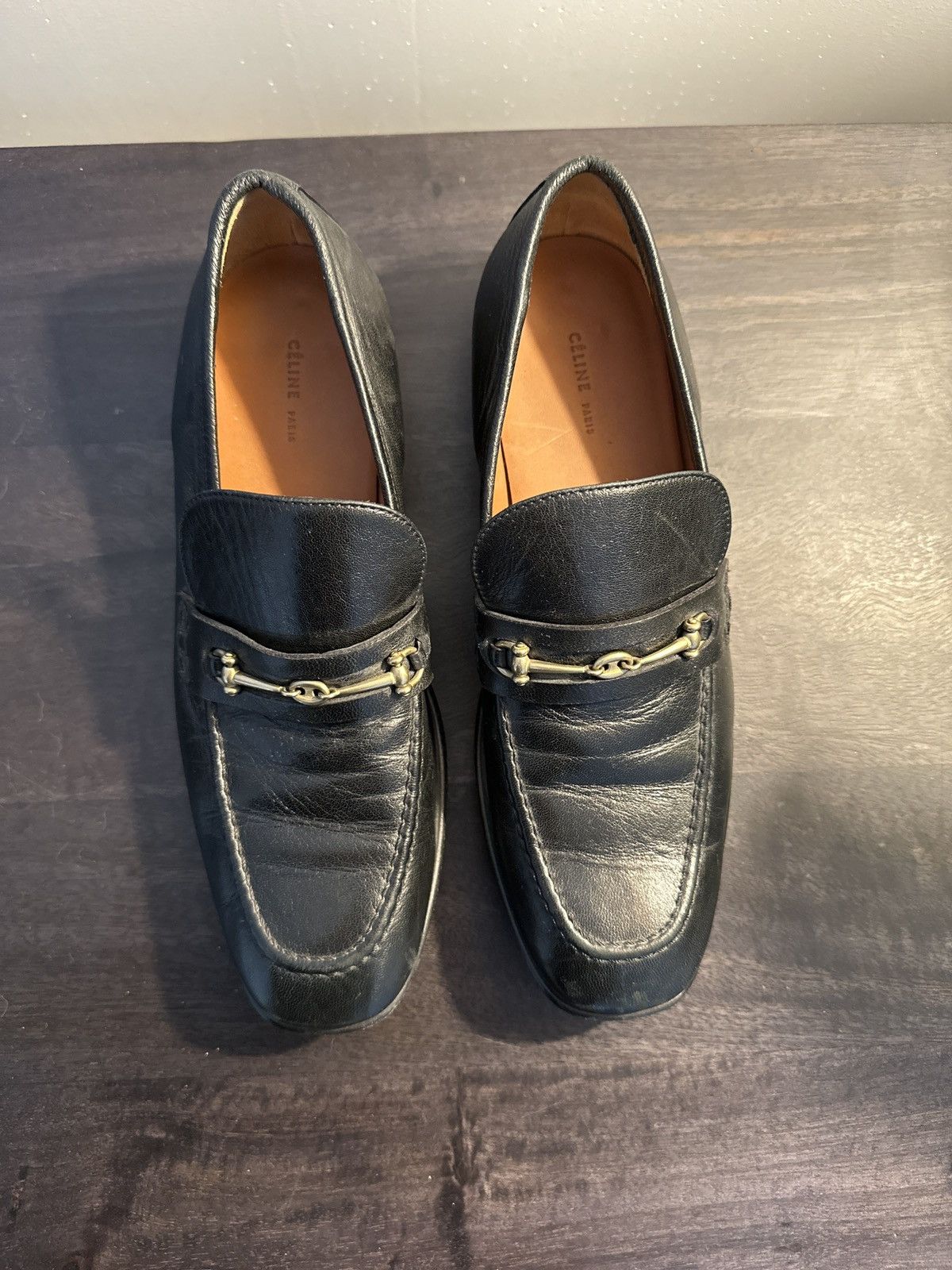 image of Celine Céline Paris Loafers- Black, Women's (Size 7.5)