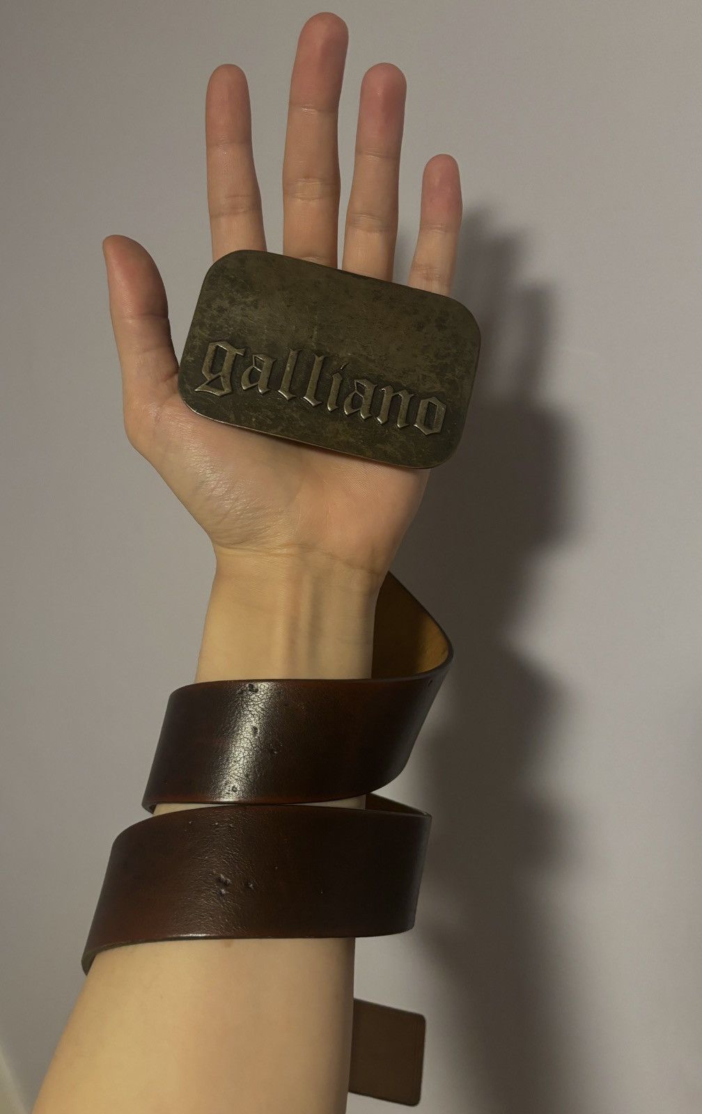 John Galliano leather Galliano belt with used-look Size 34 - 5 Thumbnail