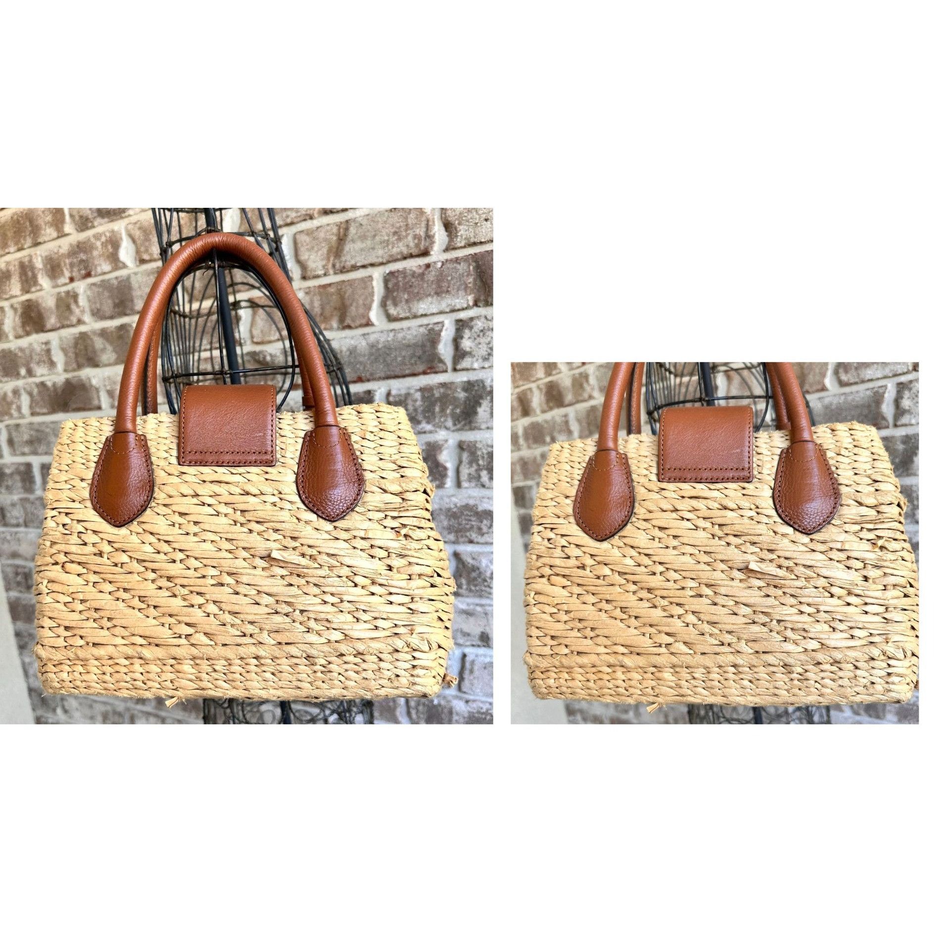 Brighton Brighton Interlok Dune Straw Leather Satchel Handbag Purse Size ONE SIZE - 5 Thumbnail