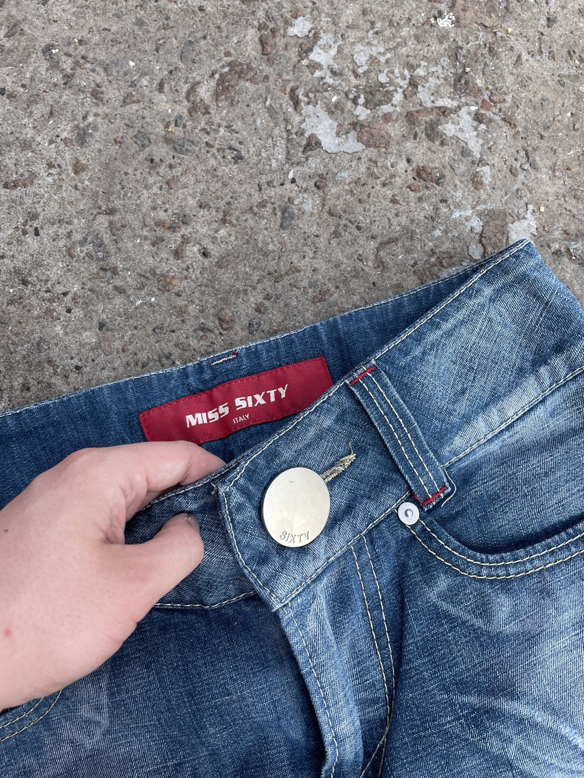 Miss Sixty × Vintage Vintage 00s Miss Sixty Denim Washed Y2K Jeans Mini Skirt Size 31" - 5 Thumbnail
