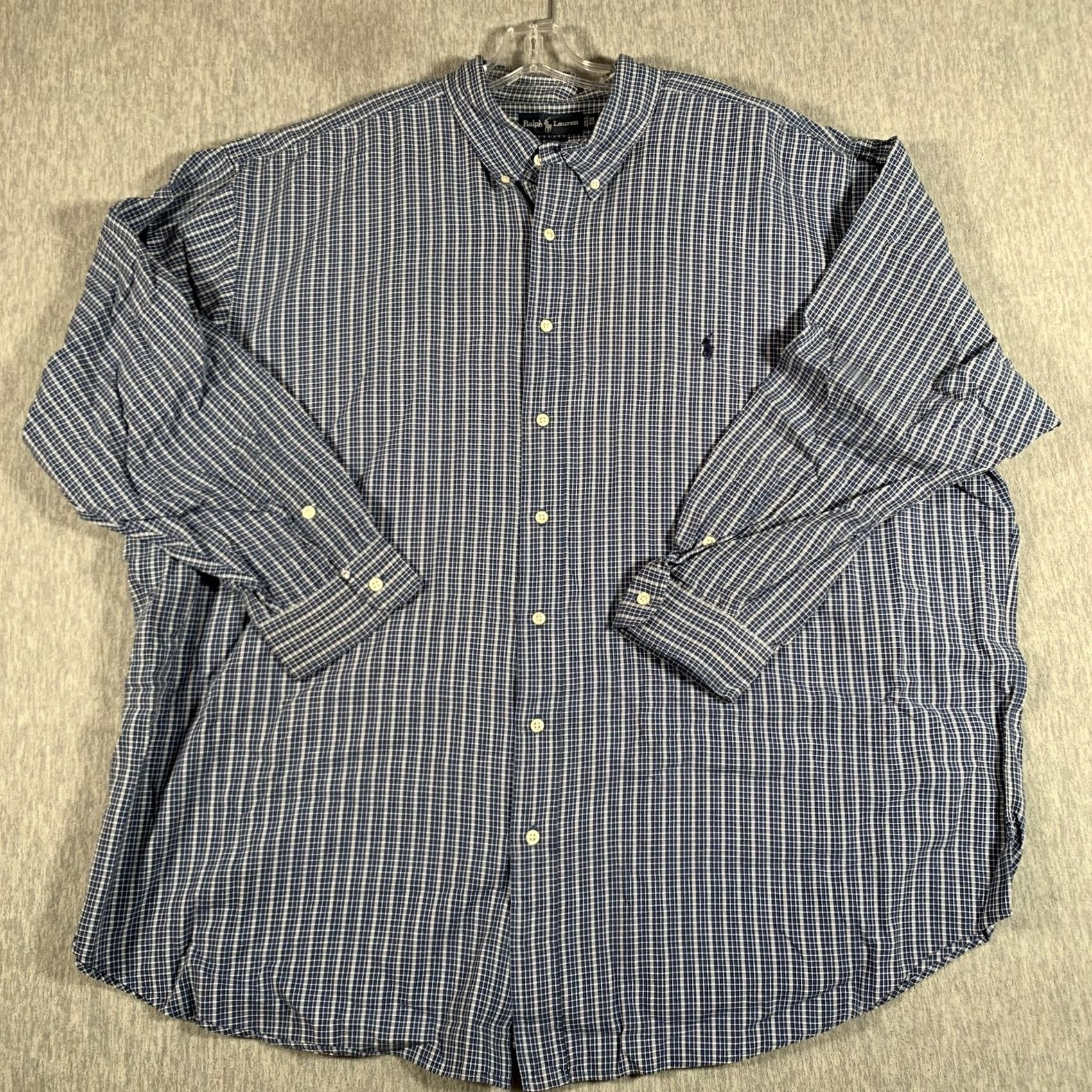 Ralph Lauren Ralph Lauren Blake Shirt Mens Big 3X Blue Check Button Down Long Sleeve Cotton Size US XXL / EU 58 / 5 - 2 Thumbnail