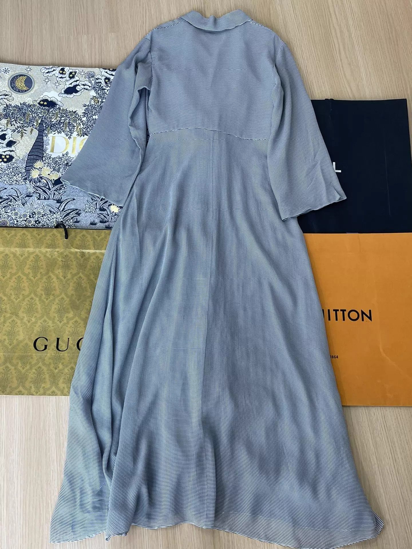 Chanel Chanel Blue Color-Blocked Striped Silk Dress 38 Size S / US 4 / IT 40 - 3 Thumbnail