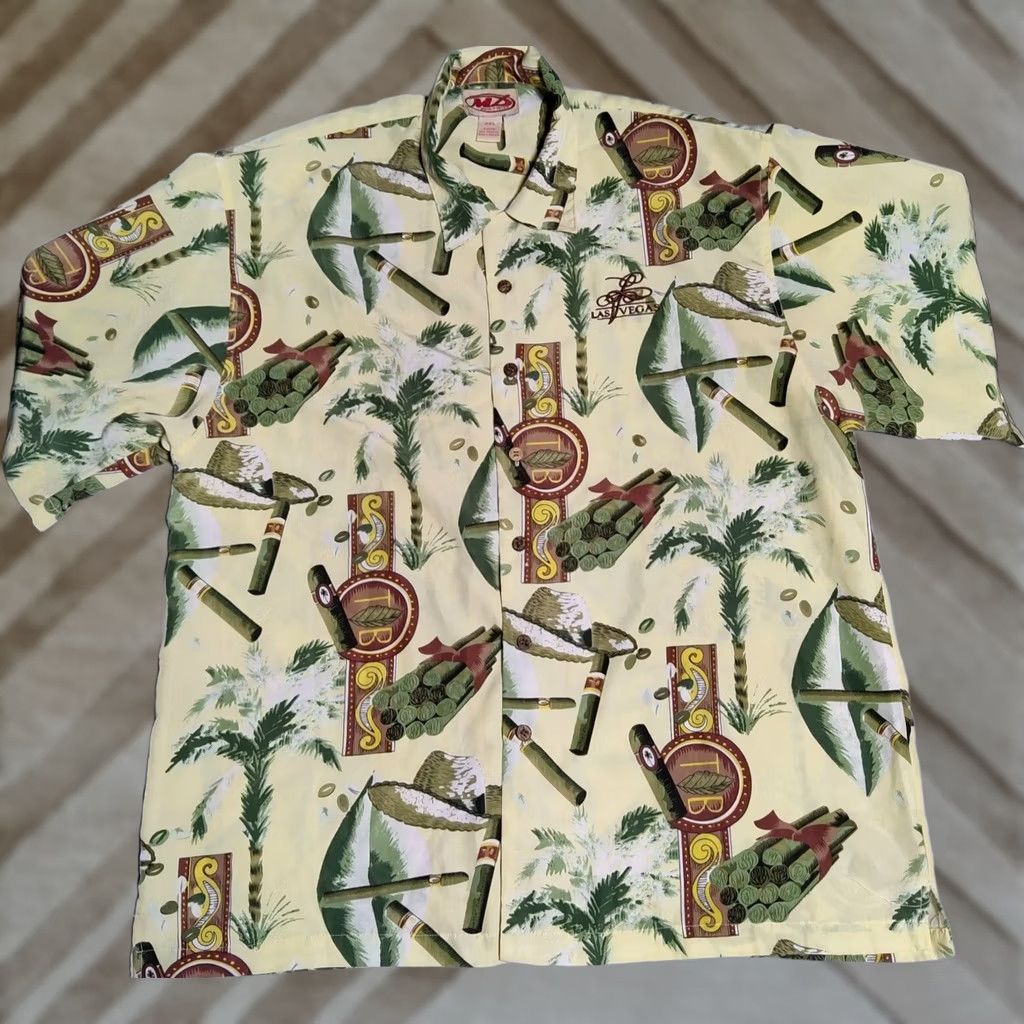Vintage MALIBU DREAMS LAS VEGAS Men 2XL Allover Cigar Print Short Sleeve Camp Shirt Size US XXL / EU 58 / 5 - 1 Thumbnail