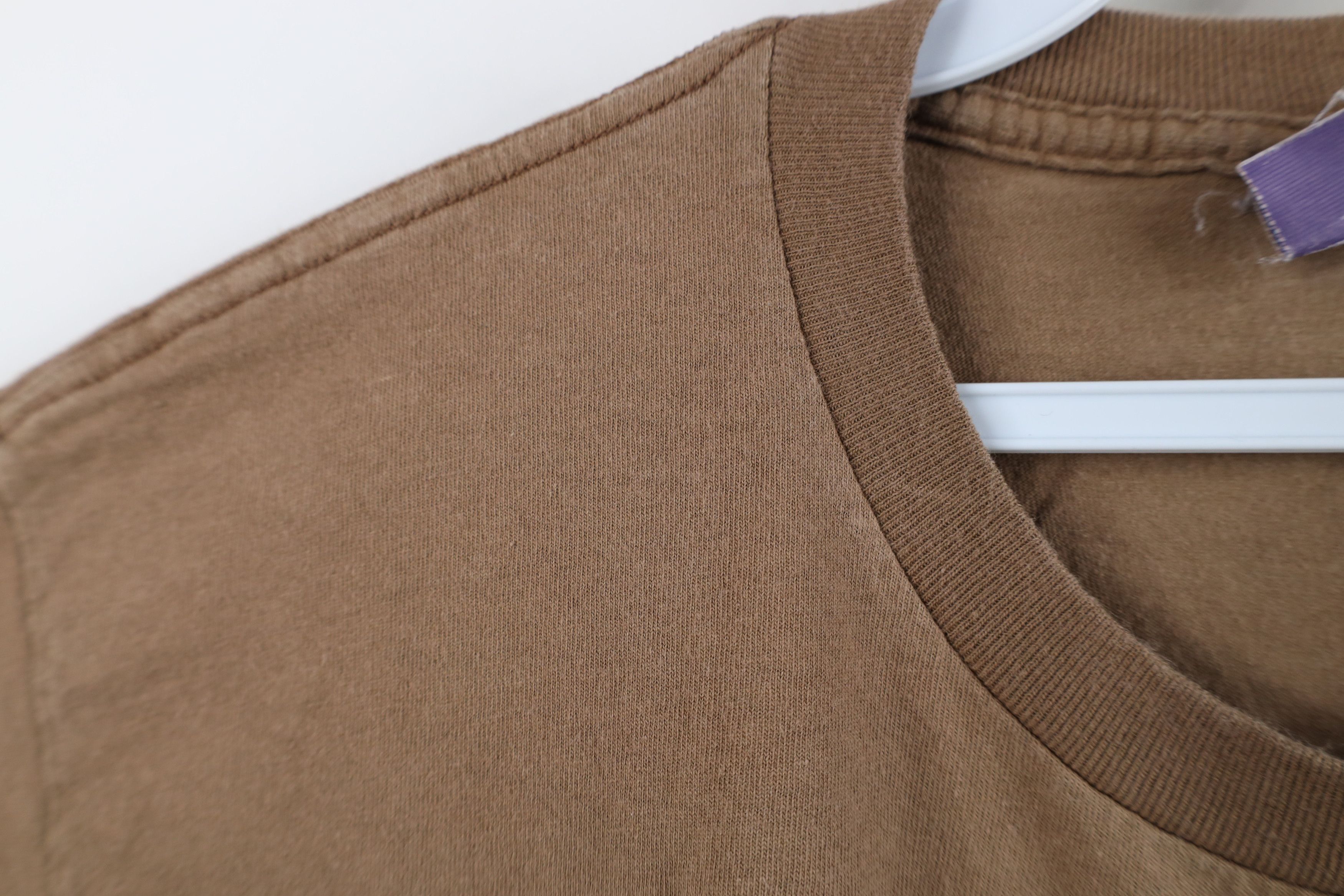 Vintage Vintage 90s Streetwear Blank Combed Cotton T-Shirt Brown USA Size US L / EU 52-54 / 3 - 5 Thumbnail