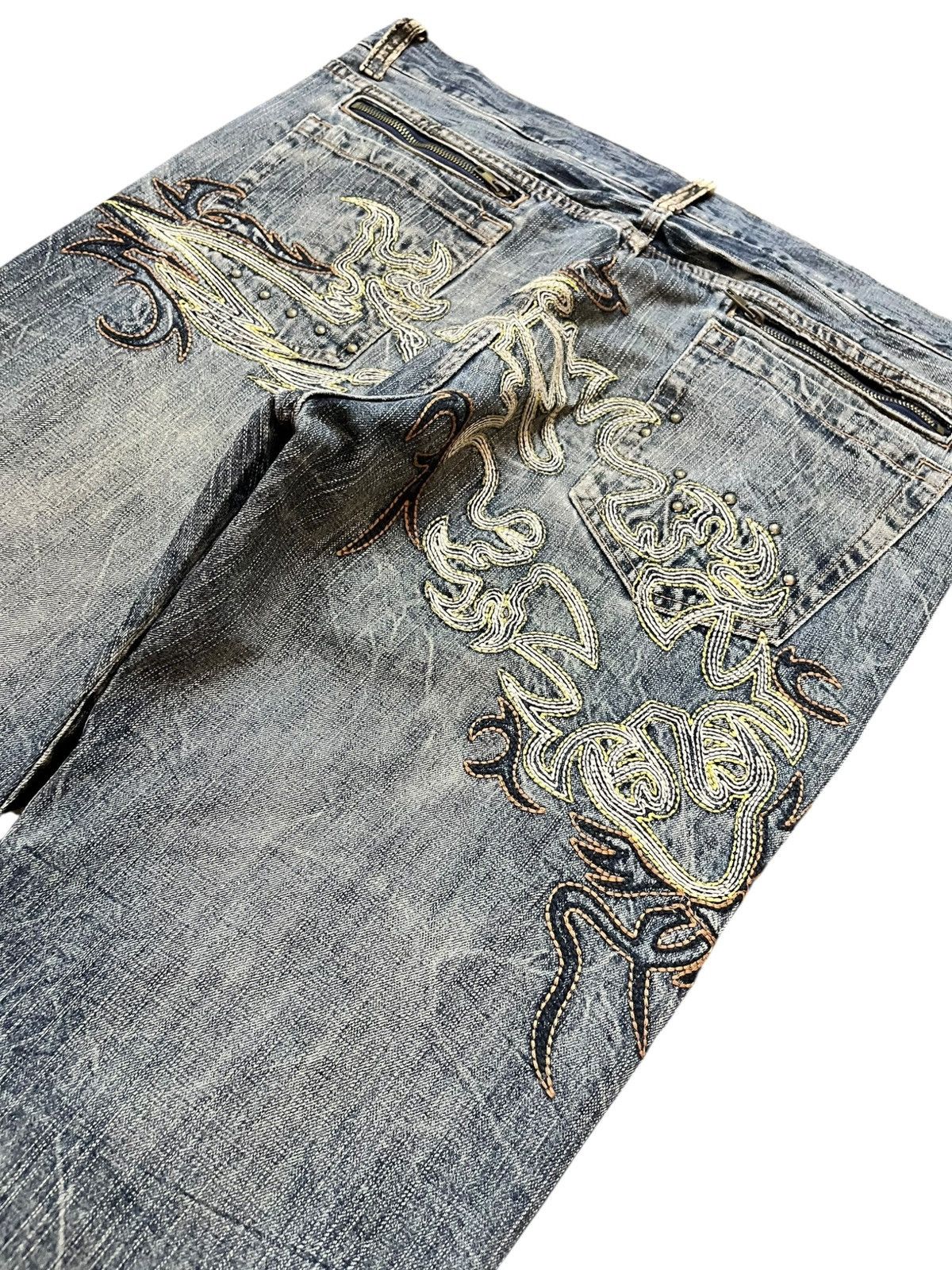Hysteric Glamour Vintage Sorridere Baggy Honeycomb Embroidery Denim Size US 38 / EU 54 - 9 Thumbnail
