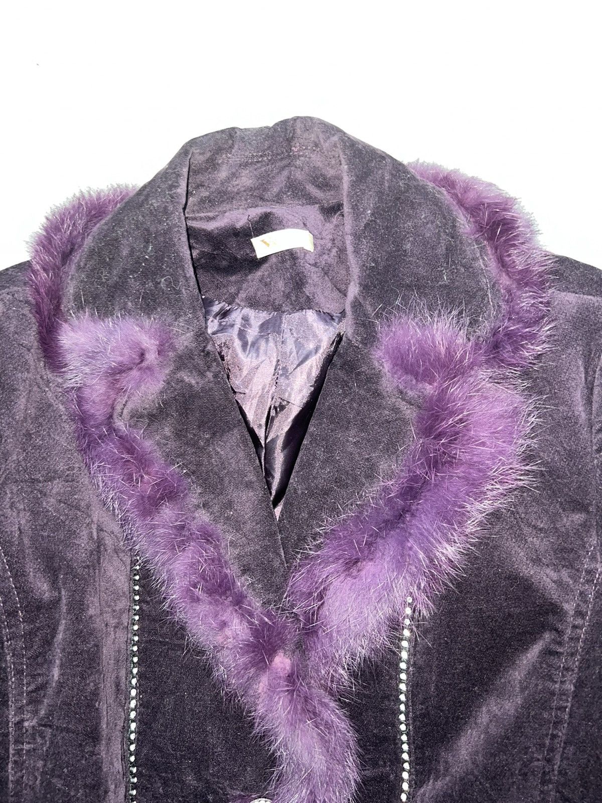 Anna Sui Velvet purple blazer with fur trim 🔮 Size M / US 6-8 / IT 42-44 - 11 Thumbnail