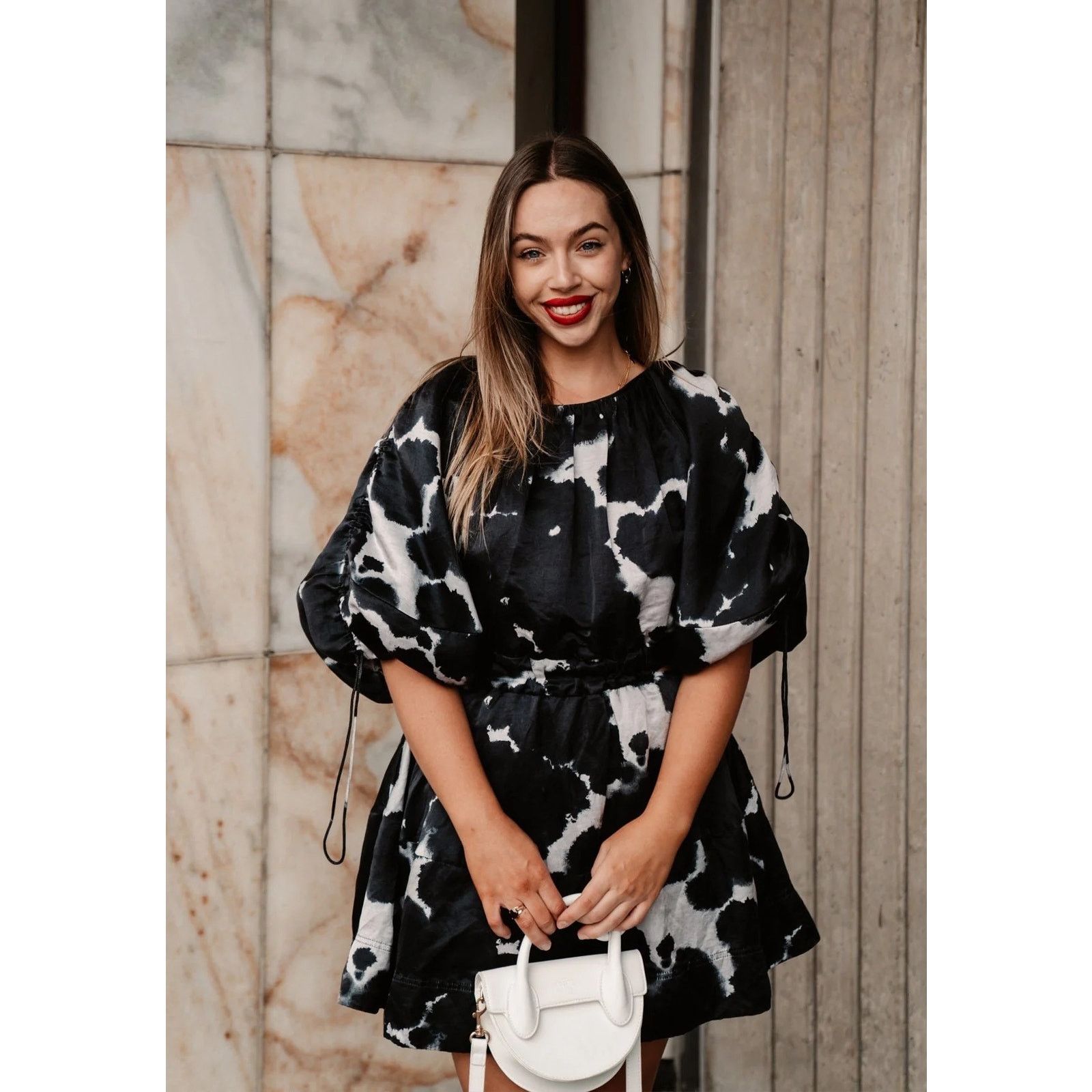 Aje AJE Oxidised Puff-sleeved Cutout Mini Dress navy size US 2 Size XS / US 0-2 / IT 36-38 - 15 Thumbnail