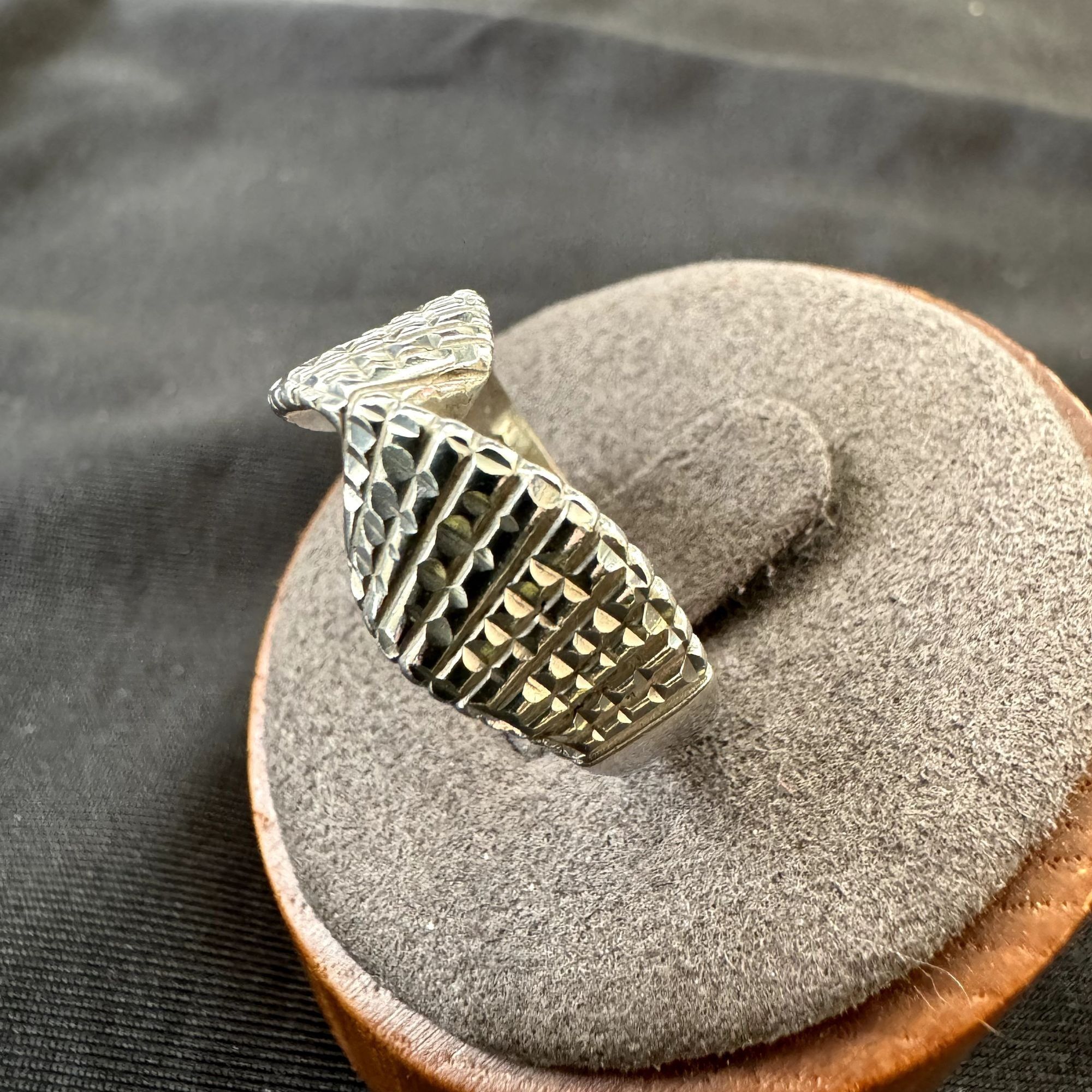 Vintage Vintage Sterling SIlver 925 Large Twist Geometric Textured S Size ONE SIZE - 2 Thumbnail