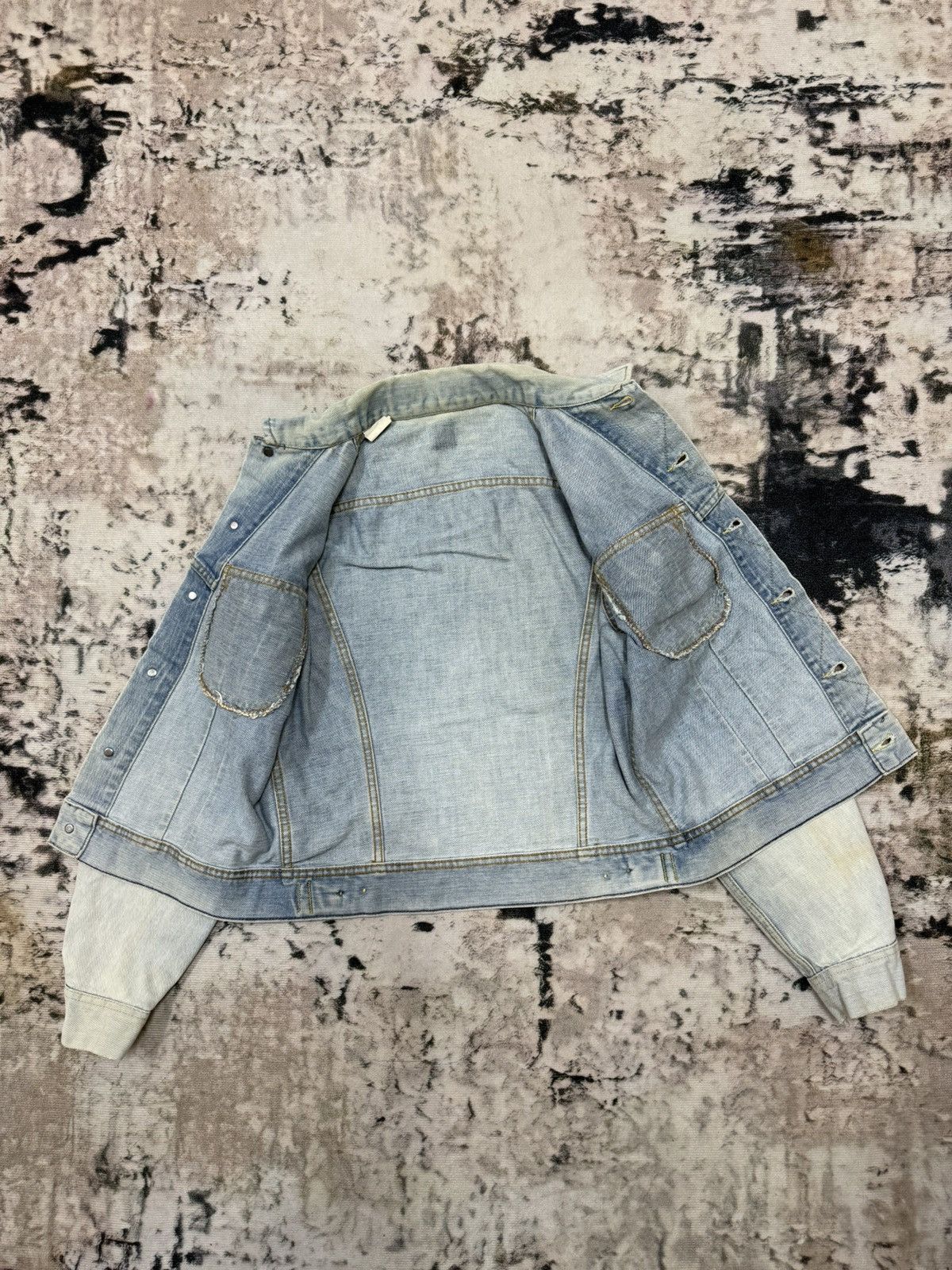 Lee 🔥Sun Faded🔥VINTAGE 90s LEE RIDER DISTRESSED DENIM JACKET Size US S / EU 44-46 / 1 - 8 Thumbnail