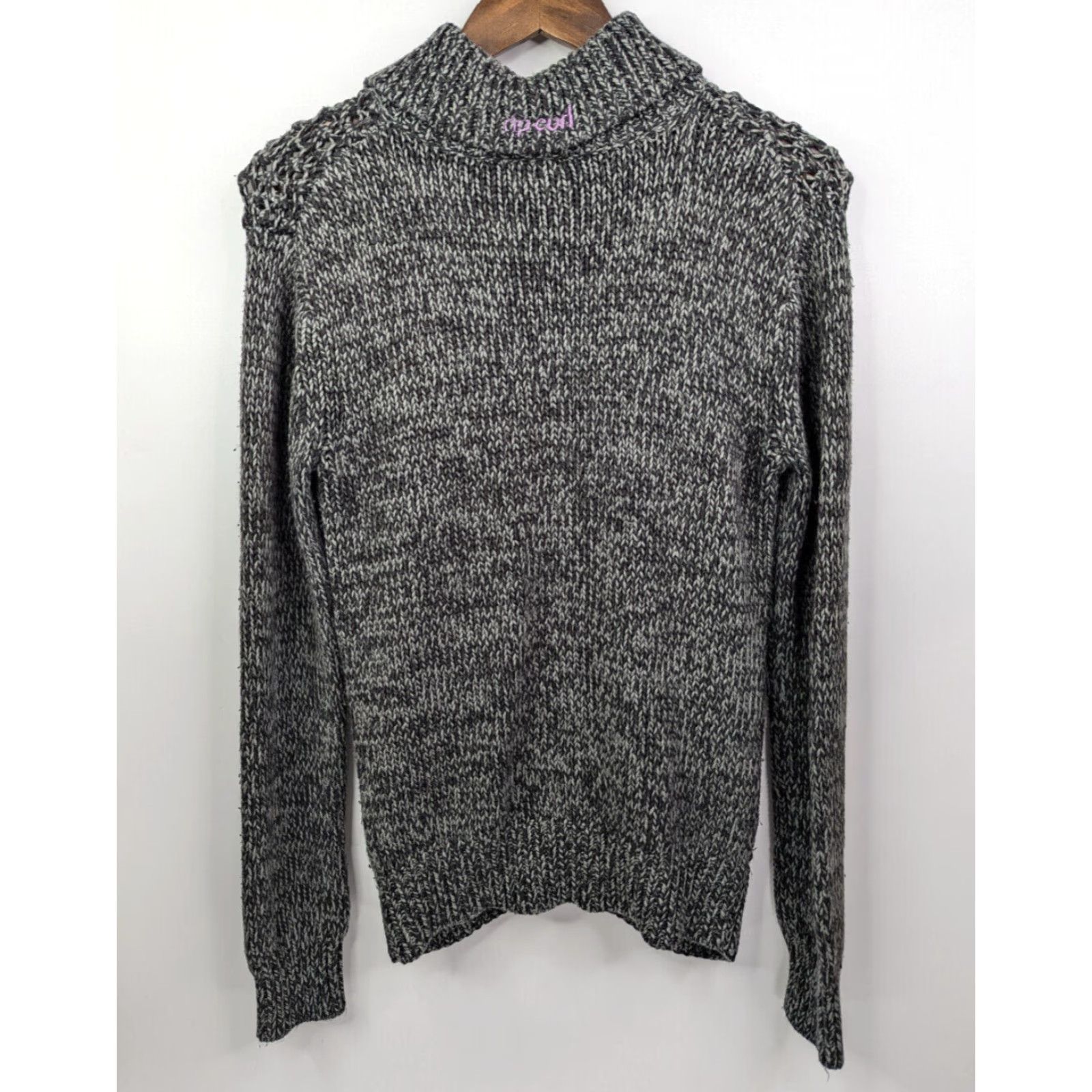 Rip Curl RIP CURL Sweater Cardigan Long Sleeve Open Knit Gray Women’s L Regular Button Cardigan Knit Lightweight Casual Fall Spring Winter Size L / US 10 / IT 46 - 3 Thumbnail