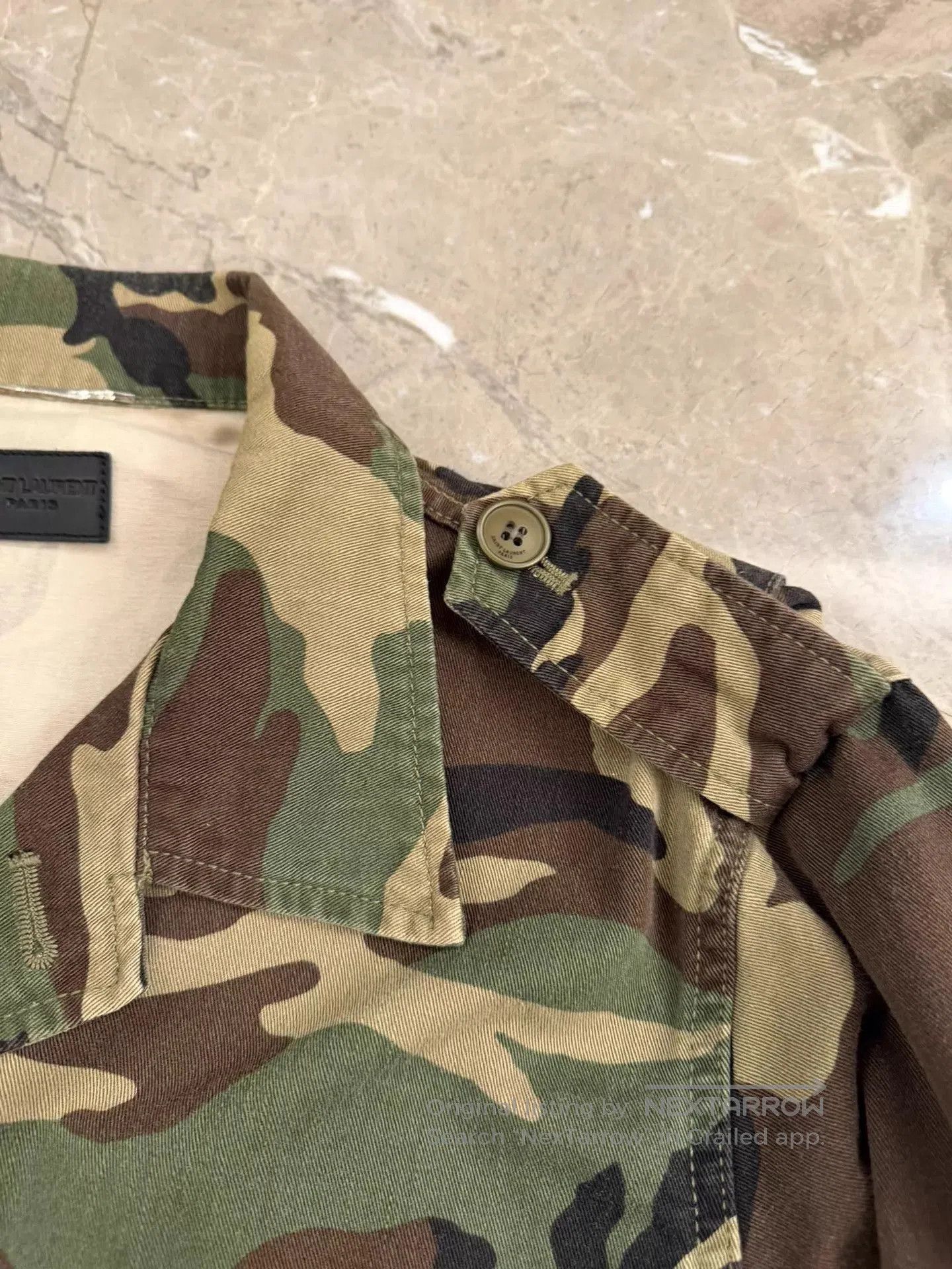 Saint Laurent Paris Camouflage Jacket with 'LOVE' Embroidered Back Patch. Size US S / EU 44-46 / 1 - 5 Thumbnail