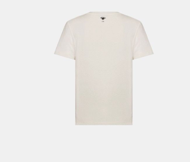 Dior o1w1db10225 413T09 T-Shirt in White & Gold Size L / US 10 / IT 46 - 2 Thumbnail