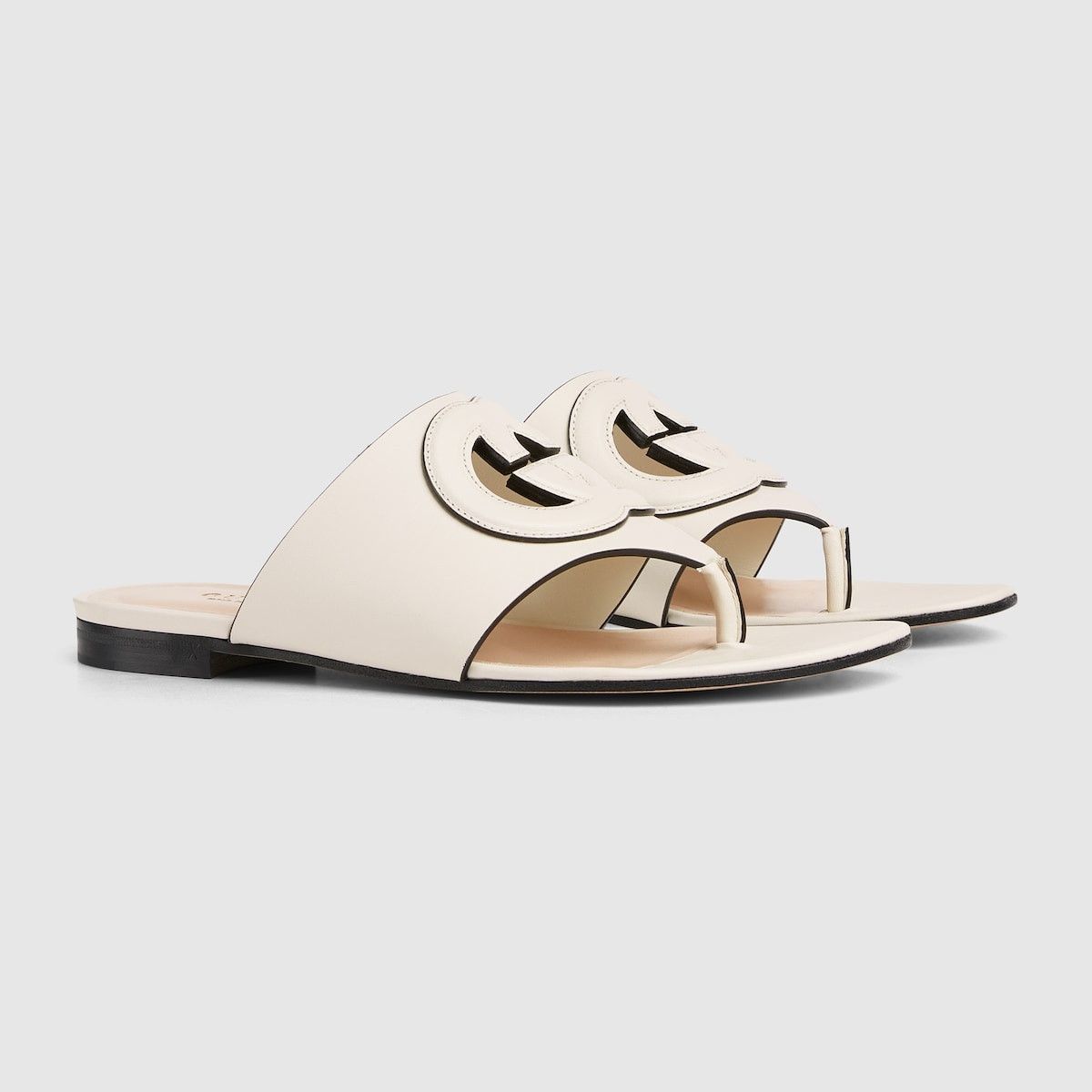 Gucci oc11z1025 Interlocking G Cut-Out Sandals in White Size US 6.5 / IT 36.5 - 2 Thumbnail