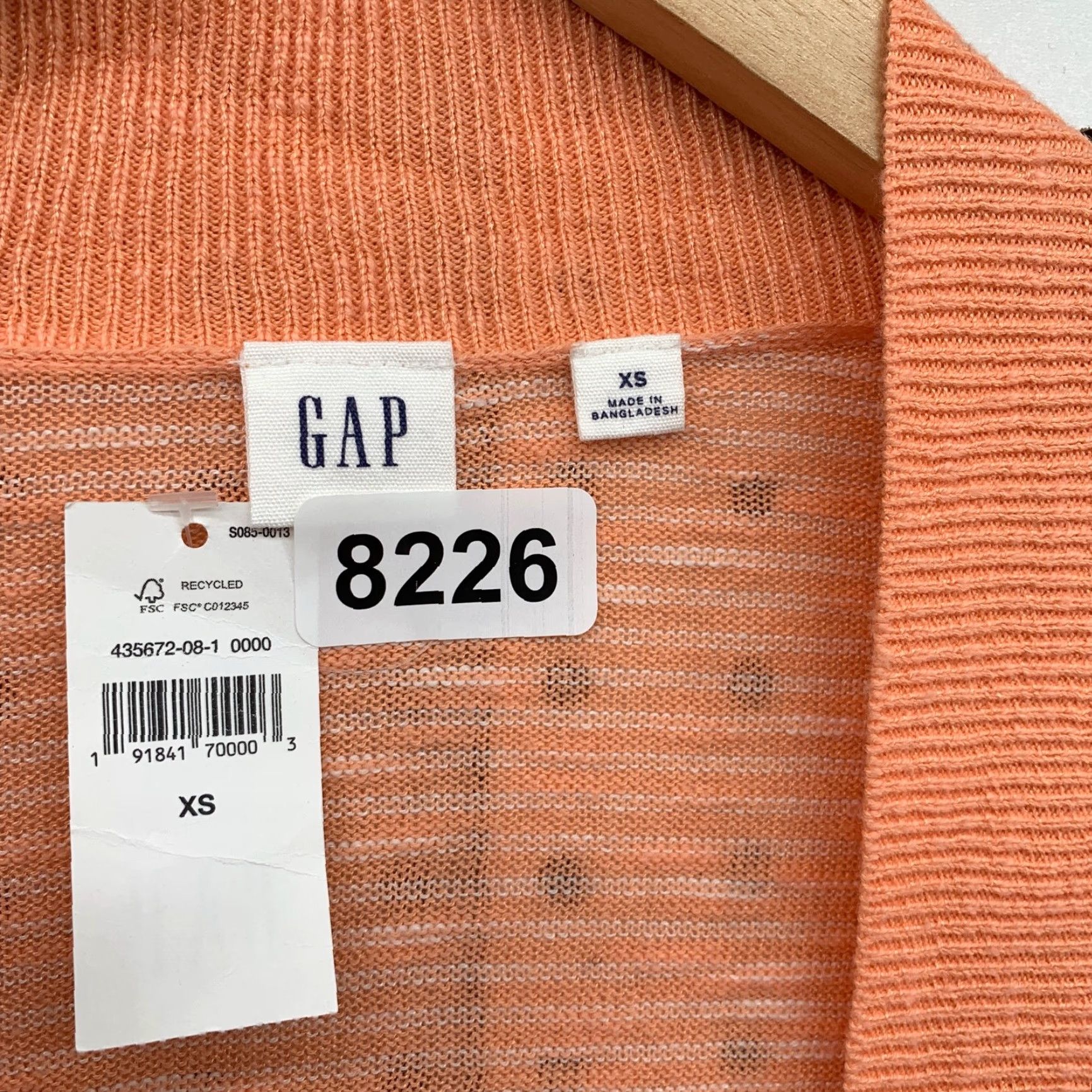 Gap Gap Open Cardigan Sweater Pink Knit Long Sleeve Light Weight XS Womens Regular Cotton Blend All Seasons Size XS / US 0-2 / IT 36-38 - 7 Thumbnail