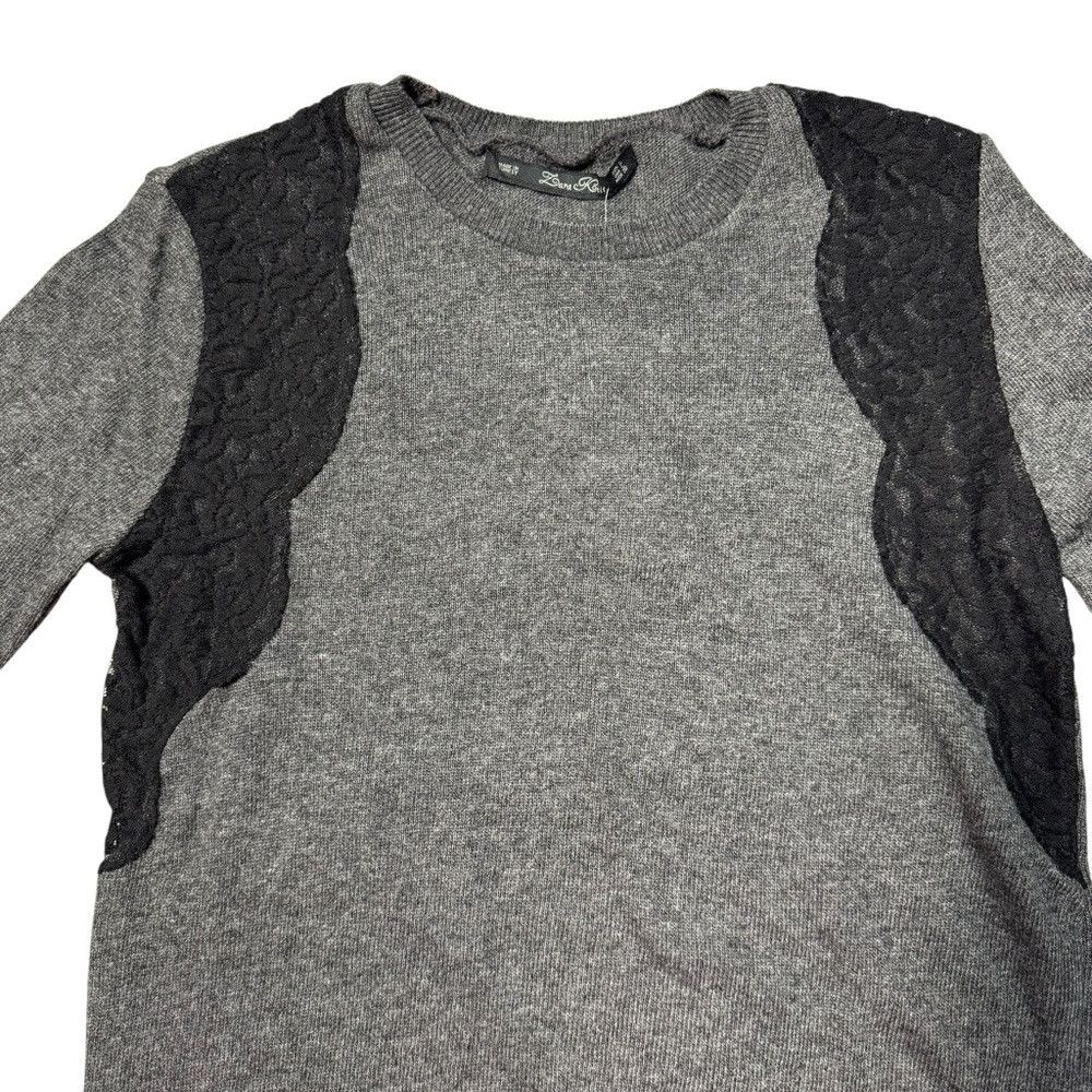 Zara NWT New Zara Knit Grey With Black Lace Angora Blend Sweater Size M / US 6-8 / IT 42-44 - 9 Thumbnail