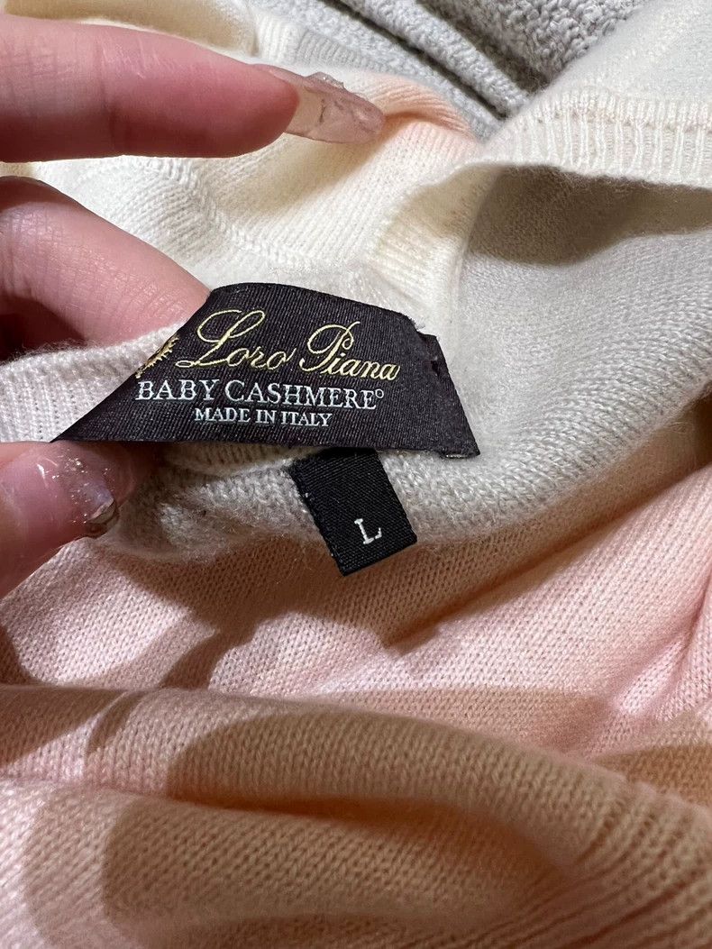 Loro Piana LORO PIANA Mid-sleeved pure cashmere sweater Size L / US 10 / IT 46 - 6 Thumbnail