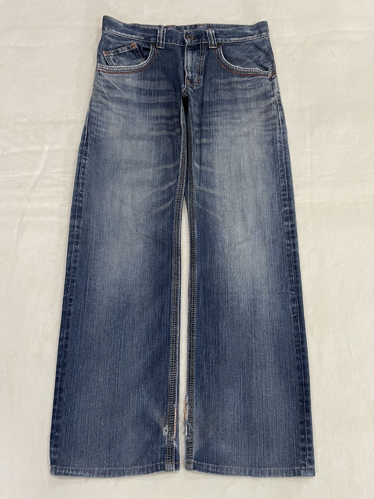 Edwin Vintage Edwin Faded Distress Denim Jeans Size US 33 - 1 Thumbnail