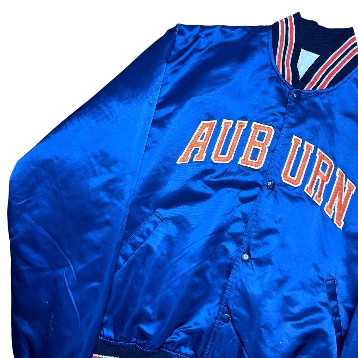 Starter Vintage 1980s NCAA Auburn Tigers Starter Satin Bomber Jacket Size US XL / EU 56 / 4 - 22 Thumbnail