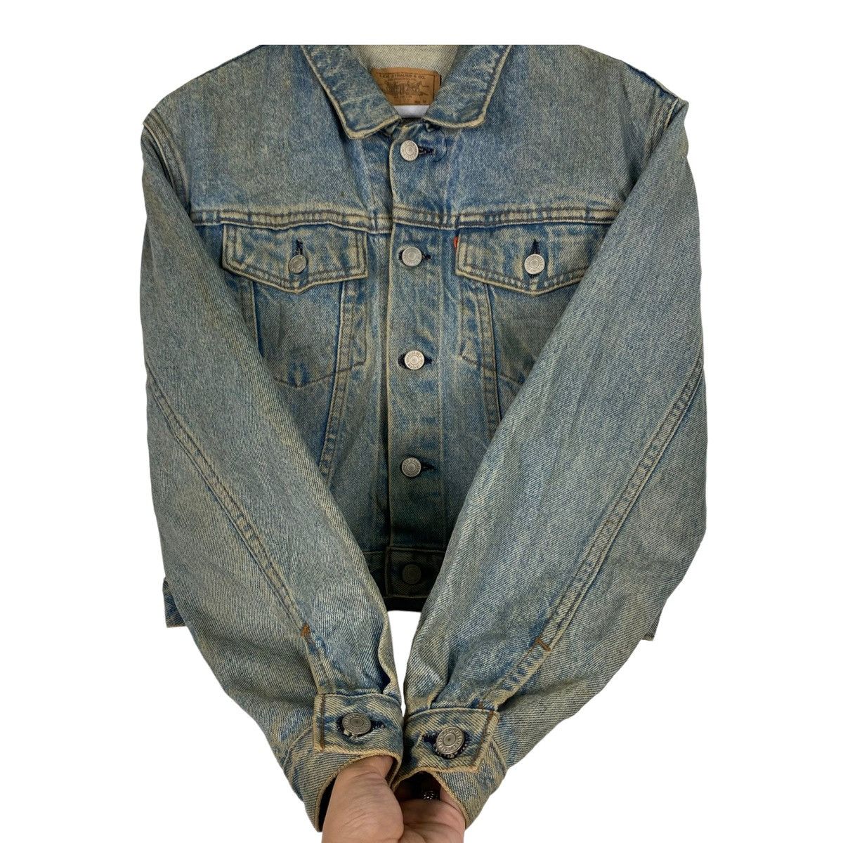 Levi's × Levi's Vintage Clothing 💥 90s LEVIS DENIM CROP JEAN JACKET Size M / US 6-8 / IT 42-44 - 5 Thumbnail