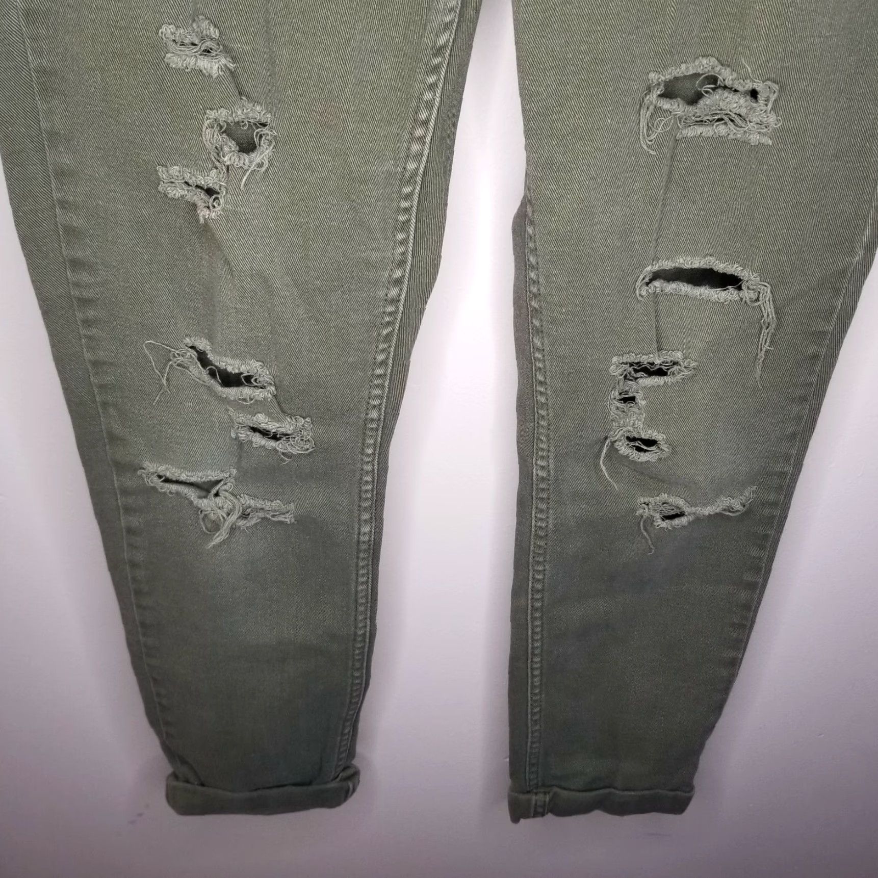 Vintage Arizona Jeans Jeans Skinny Distressed Green Size 7 Womens Size 28" / US 6 / IT 42 - 2 Thumbnail