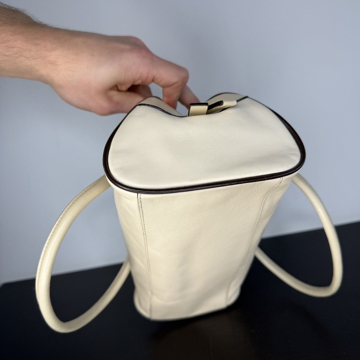 Prada Prada Vintage Leather Bag Beige Size ONE SIZE - 9 Thumbnail
