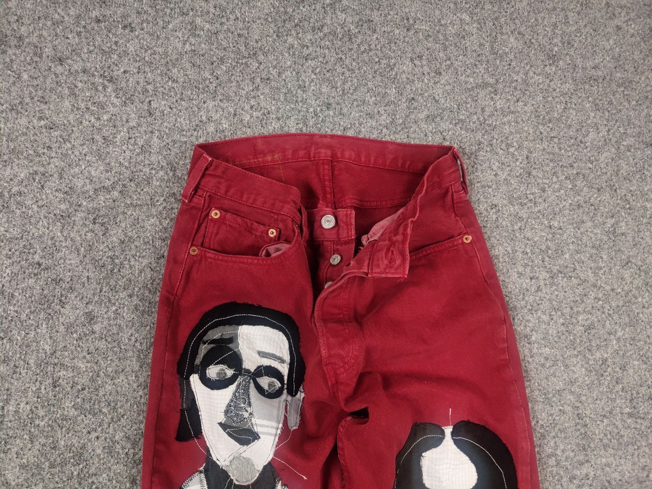 Levi's Vintage 90's Levis 501 Sashiko Patchwork Face Jeans watanabe Size 31" - 5 Thumbnail