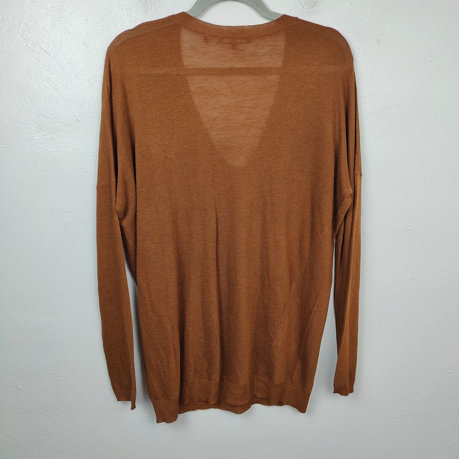 Vince Vince Top Womens Medium Brown V-Neck Semi-Sheer Viscose Size M / US 6-8 / IT 42-44 - 7 Thumbnail