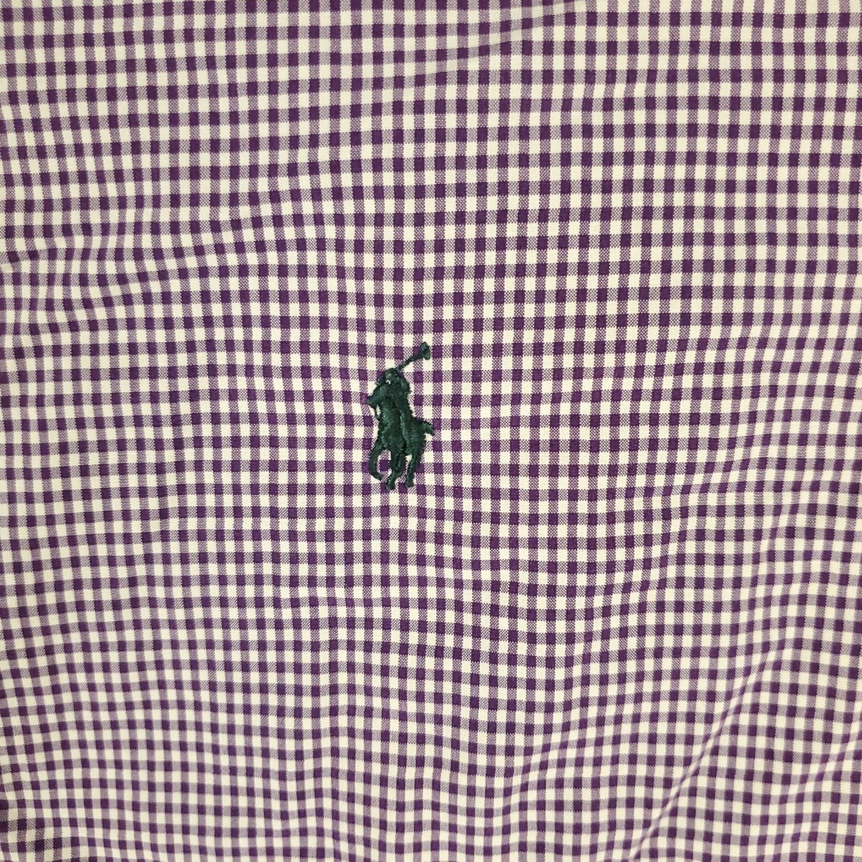 Ralph Lauren Ralph Lauren Dress Shirt Mens 16.5 Purple Check Long Sleeve Button-Down Regular Fit Size 42R - 2 Thumbnail