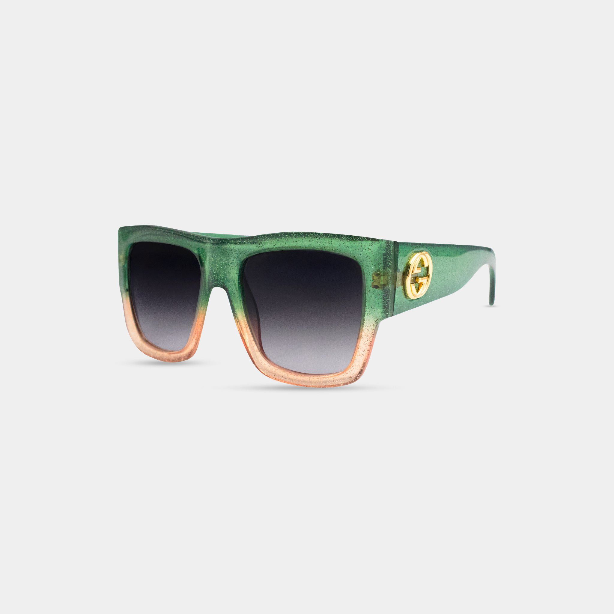 Gucci Gucci Green Orange Gradient Sunglasses Size ONE SIZE - 2 Thumbnail