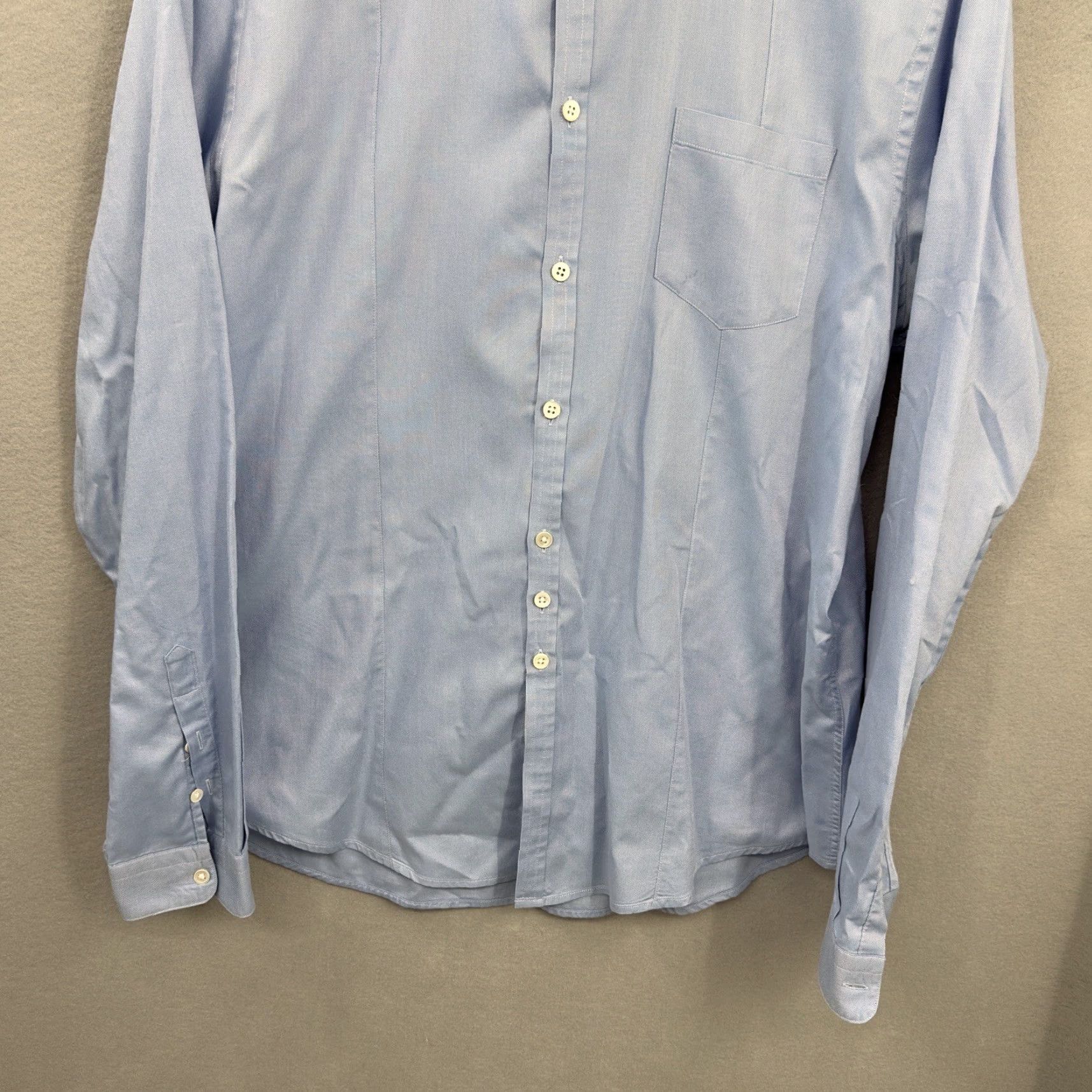 John Varvatos John Varvatos Shirt Mens XL Blue Multi Chambray Collared Button-Up Slim Fit Paisley Button-Down Shirt XL Mens Blue Chambray Slim Fit Varvatos Size US XL / EU 56 / 4 - 3 Thumbnail