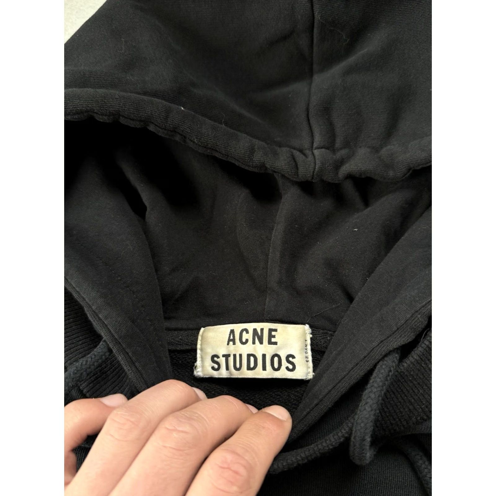 Acne Studios Acne Studios Black Hoodie Pullover Oversized Layered Sleeve Hooded Logo Embroidered Knit Cotton Mens S Regular Vintage Avant Gard 90s Style Size US S / EU 44-46 / 1 - 6 Thumbnail