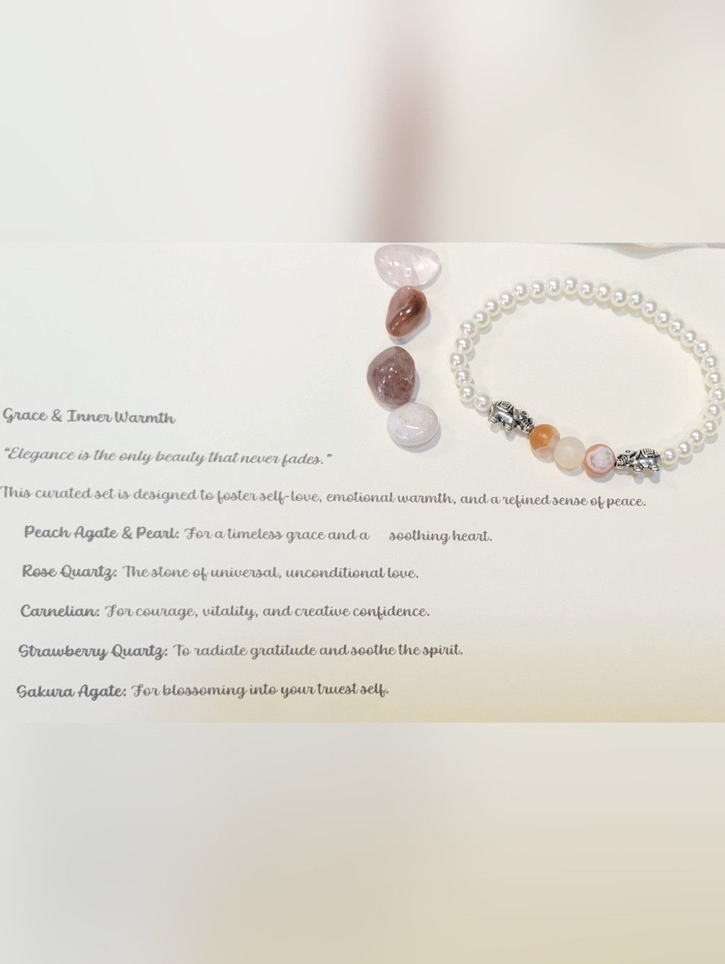Handmade Beaded Bracelet Intent Bundle With Crystals & Card Size ONE SIZE - 1 Thumbnail