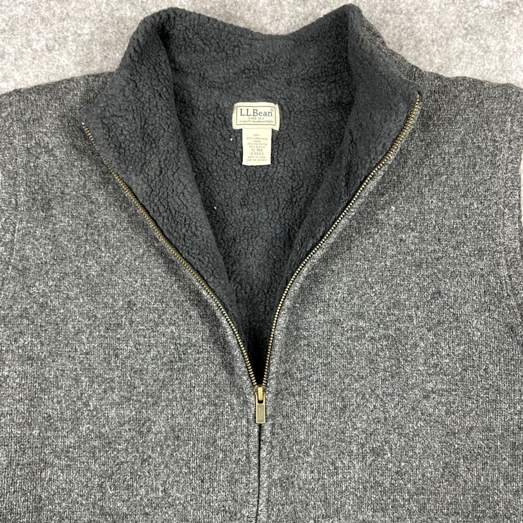 Vintage L.L.Bean Vest Mens Gray Wool Fleece Lined Full Zip Pockets Outdoor Casual Size US XL / EU 56 / 4 - 7 Thumbnail