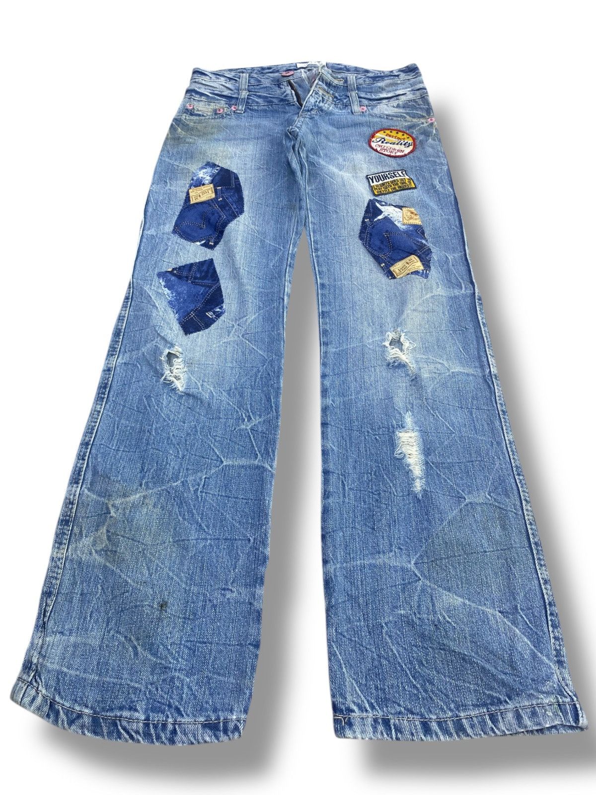 Japanese Brand Japanese Brand Thunder Wash Style Patches Jeans Size US 28 / EU 44 - 1 Thumbnail