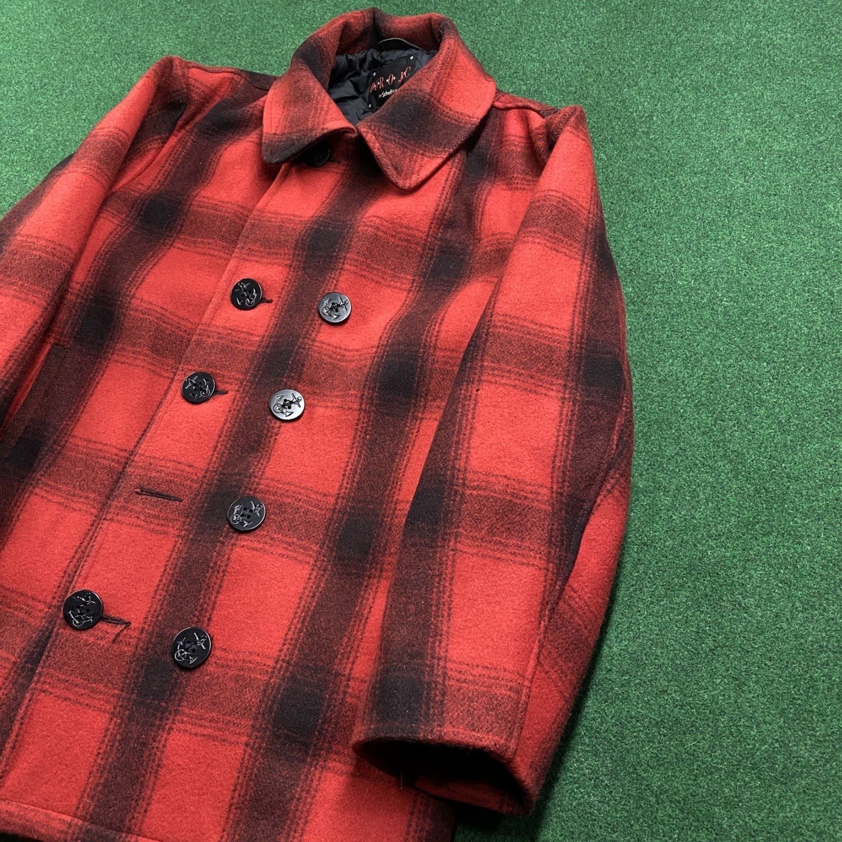 Schott VINTAGE Schott NYC Jacket Mens M Red Black Shadow Plaid 3-in-1 Wool Wool 80s 90s Retro Casual Workwear USA Mens Size US M / EU 48-50 / 2 - 2 Thumbnail