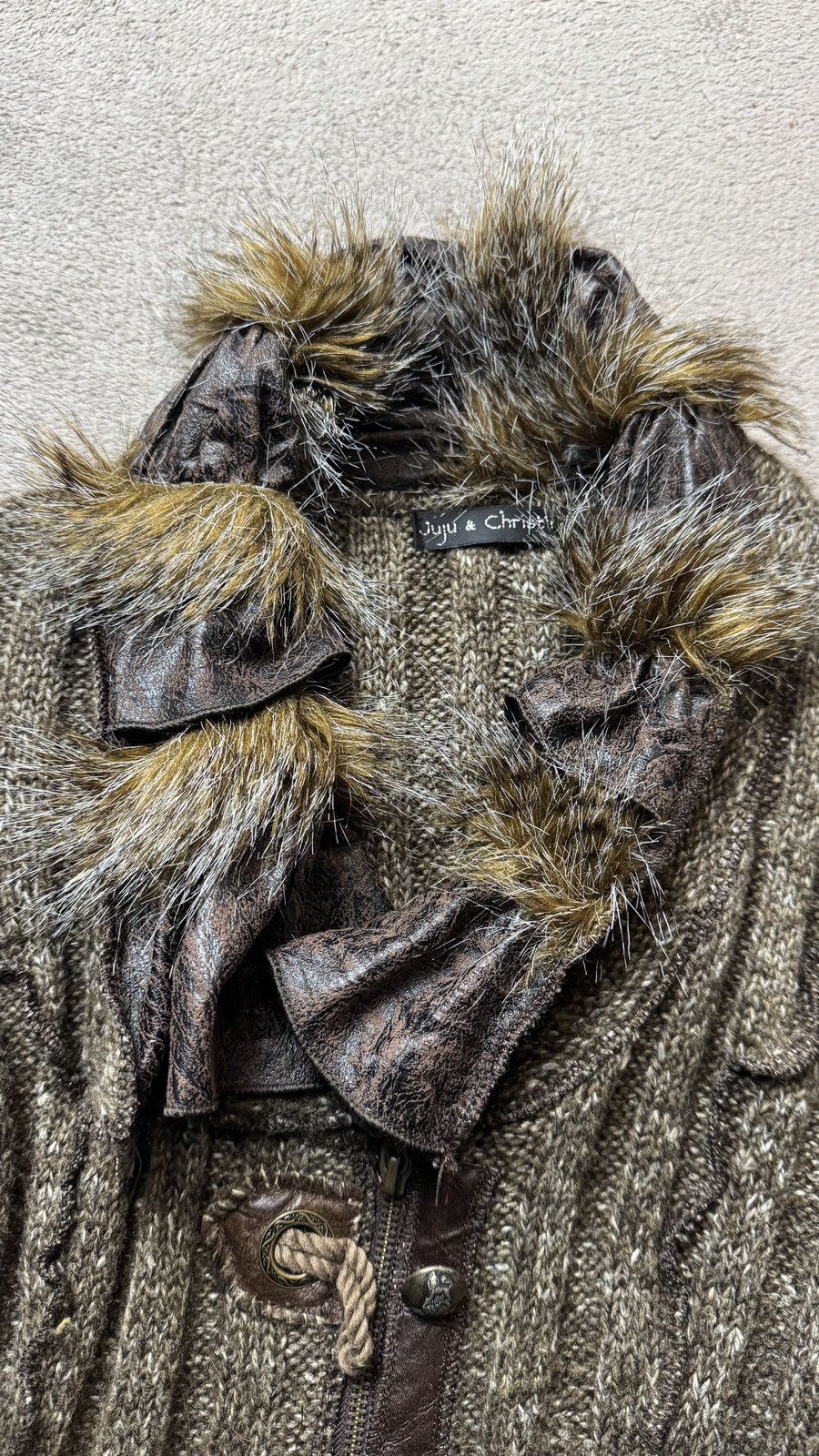 Le Grande Bleu (L.G.B.) Y2K Faux Fur Wool Jacket balenciaga cdg boho Steampunk LGB Size M / US 6-8 / IT 42-44 - 5 Thumbnail