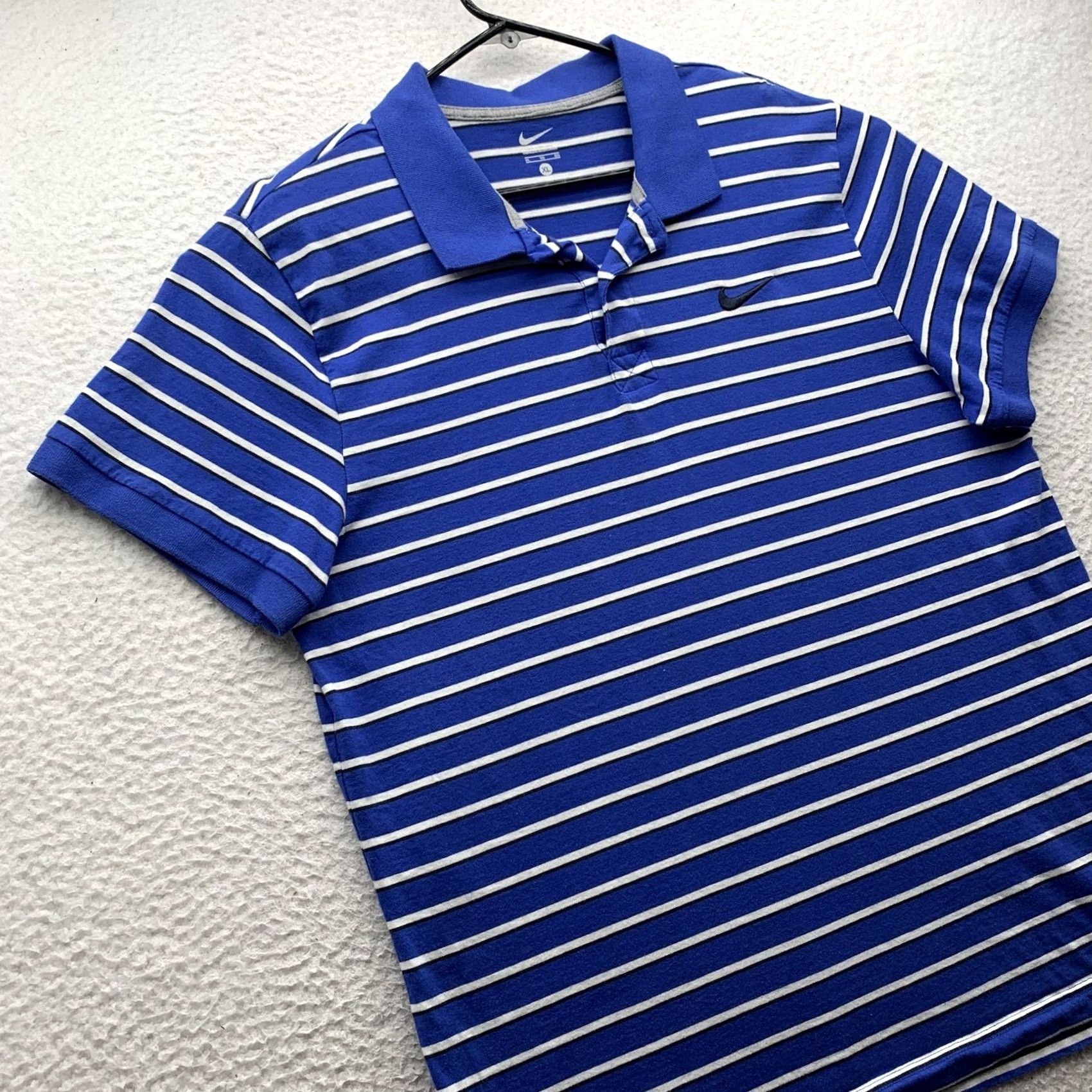 Nike Nike Polo Shirt Mens XL Blue White Striped Golf Sports Preppy Casual Size US XL / EU 56 / 4 - 3 Thumbnail