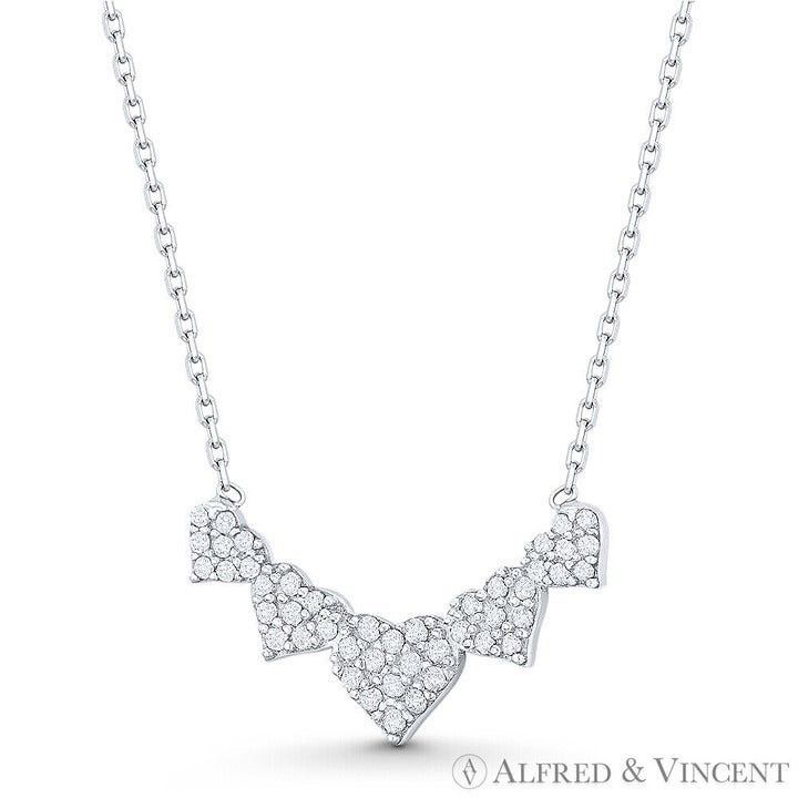 Other Five-Heart Charm CZ Crystal Charm Pendant & Necklace Size ONE SIZE - 1 Preview