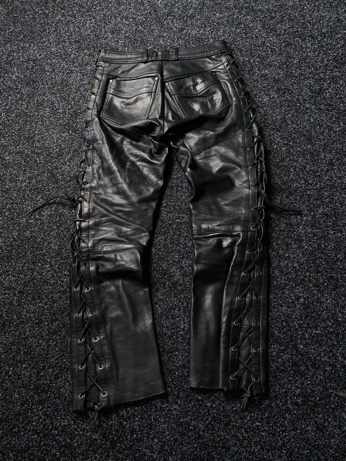 Leather Real Leather Moto Biker Racing Pants Opium y2k Size US 33 - 9 Thumbnail