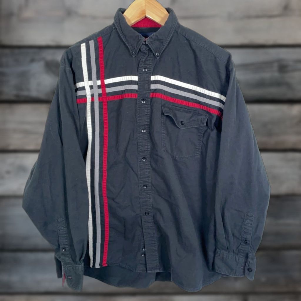 Wrangler VINTAGE Wrangler Western Shirt Men XL Black Red Gray Striped Cotton Button-Down Cowboys 90s Western Theme Mens XL Size US XL / EU 56 / 4 - 1 Thumbnail