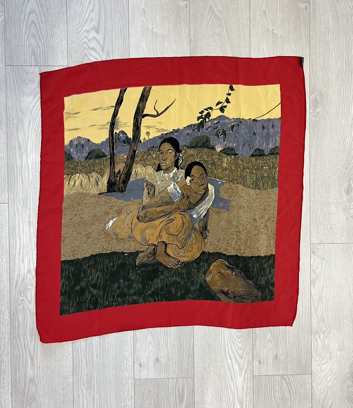 Vintage Vtg Paul Gaugin Nafea When Will You Marry Silk scarf Art Size ONE SIZE - 2 Thumbnail