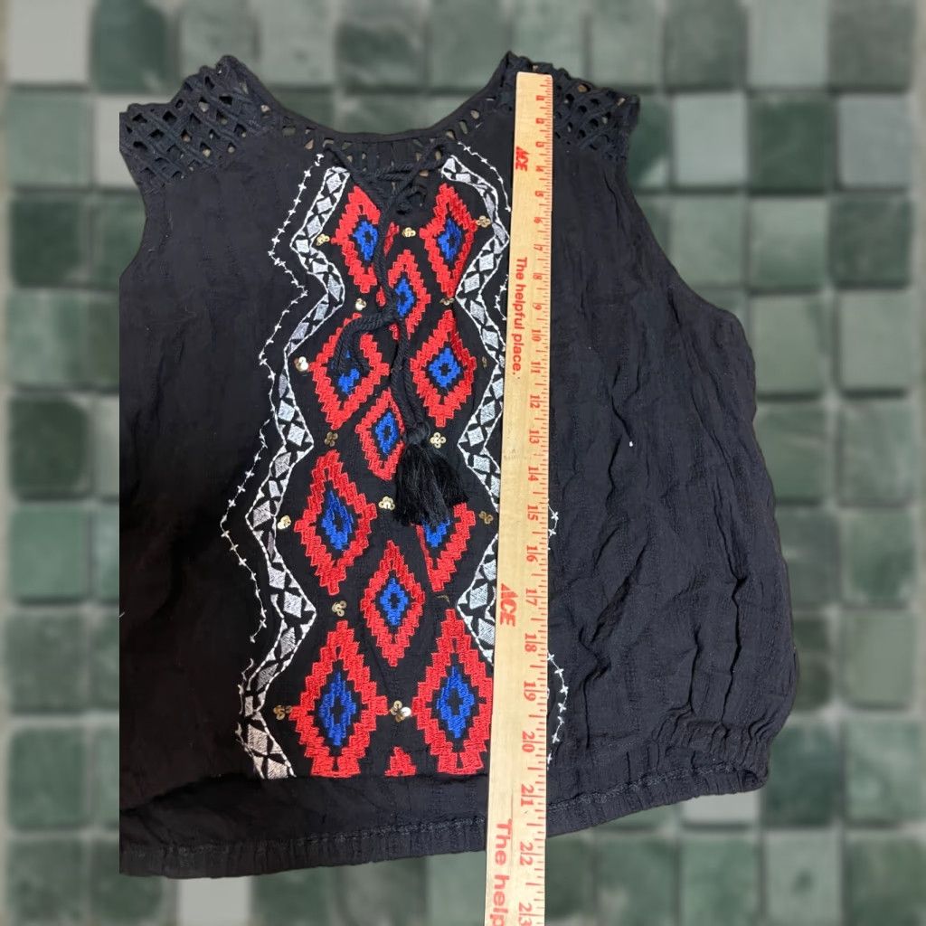 Vintage Shop The Trends Blouse Womens Small Black Sleeveless Shirt Regular Round Neck Blouse Top Black Womens S Size S / US 4 / IT 40 - 1 Thumbnail