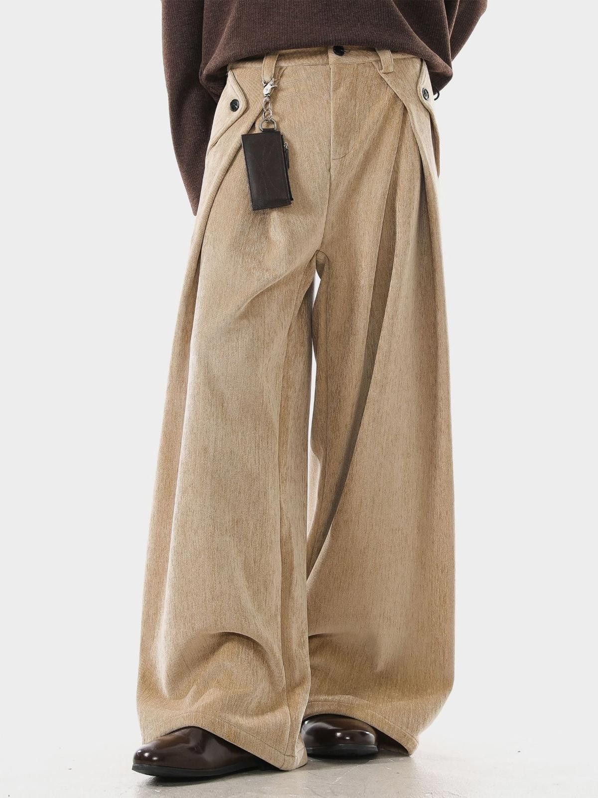 Vintage Brown Wide Leg Corduroy Pants, Baggy Fit Size US 32 / EU 48 - 2 Thumbnail