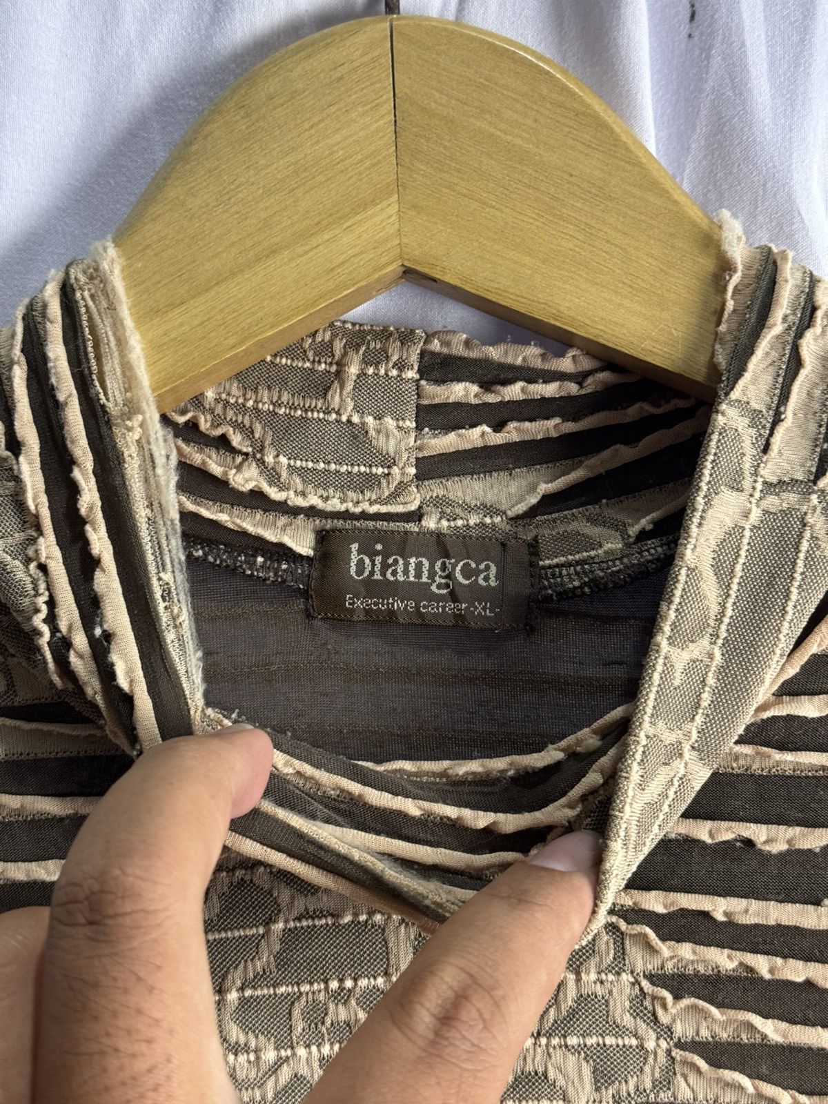 20471120 × Beauty Beast × Japanese Brand Japanese Biangca Zigzag Mesh Long Sleeve Size US S / EU 44-46 / 1 - 6 Thumbnail