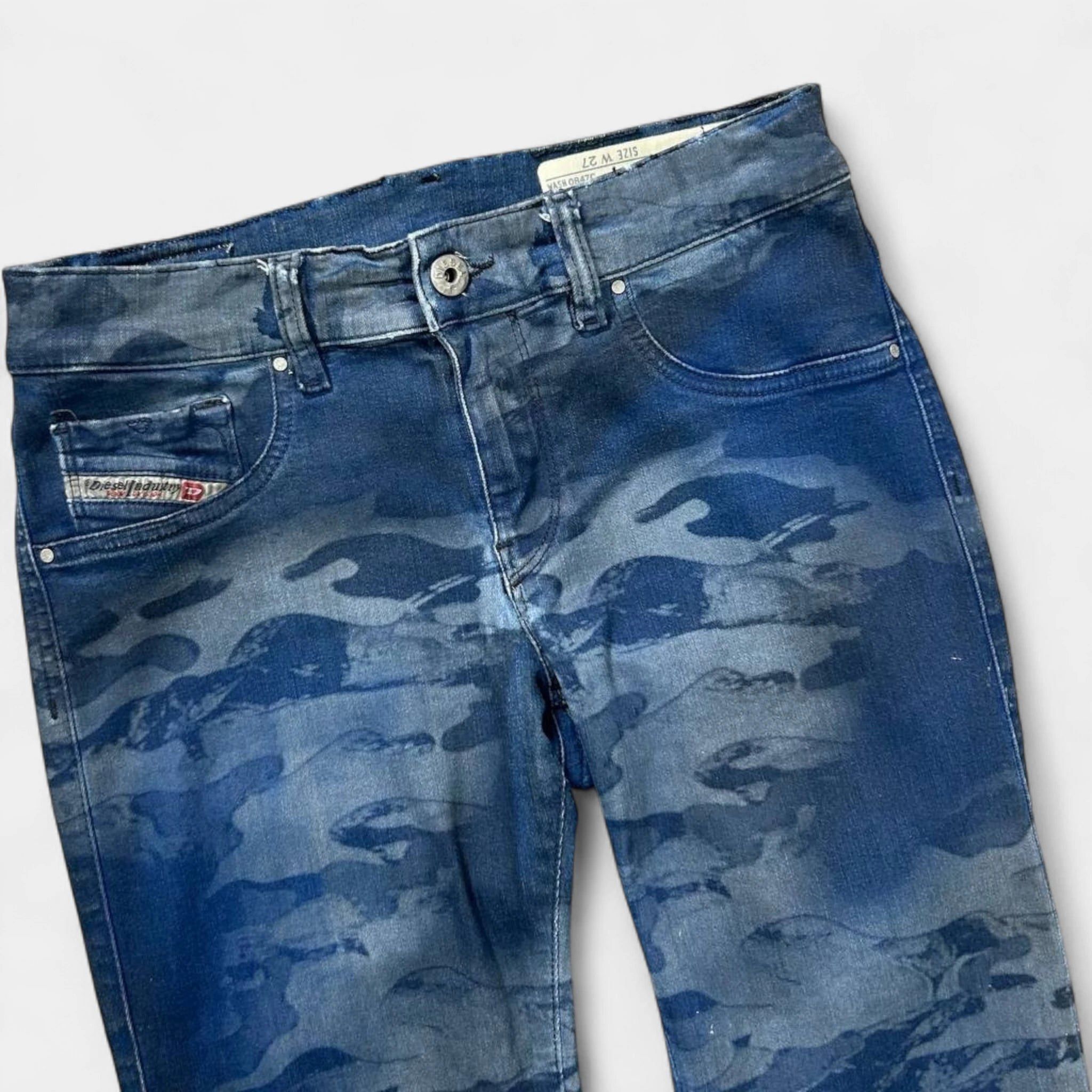 Diesel Diesel Skinny Blue Camouflage Jeans Size 28" / US 6 / IT 42 - 2 Thumbnail